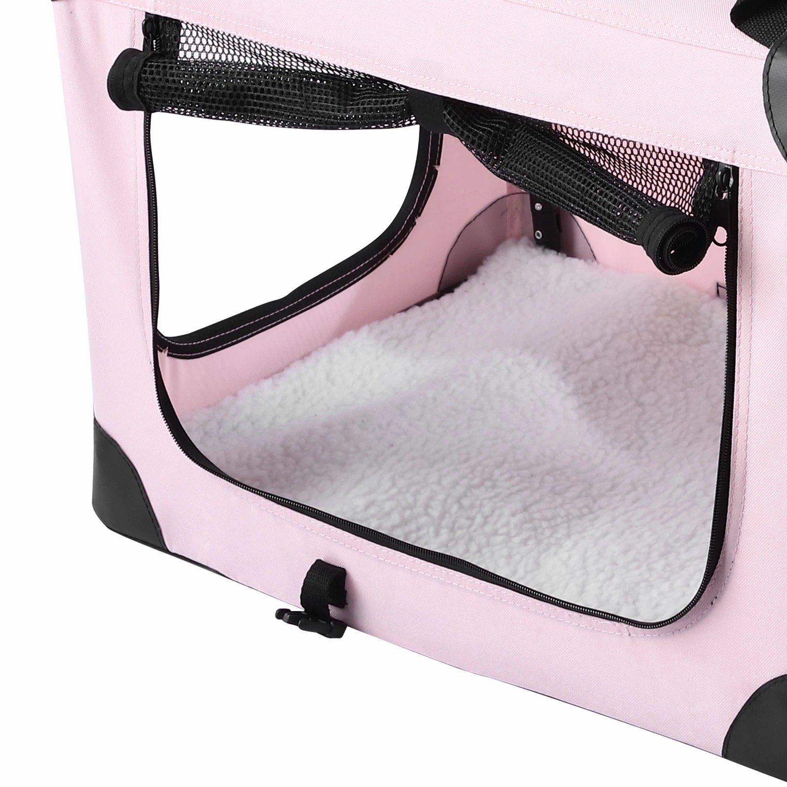 2 Pet Scene Soft Dog Crate Kennel Pet Cage Cat Travel Carrier Pink, 2 of 5