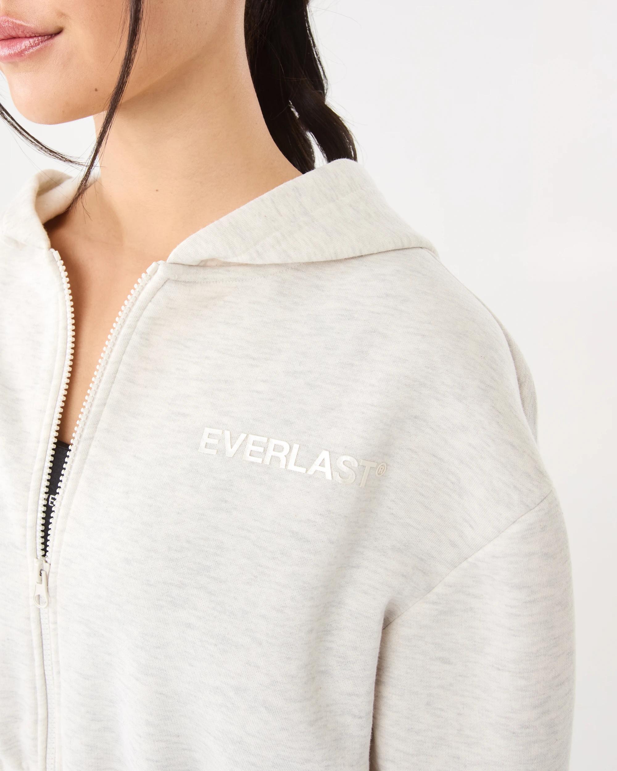 7 Everlast Womens Mid Length Zip Through Hoodie Oat Marle, 7 of 9