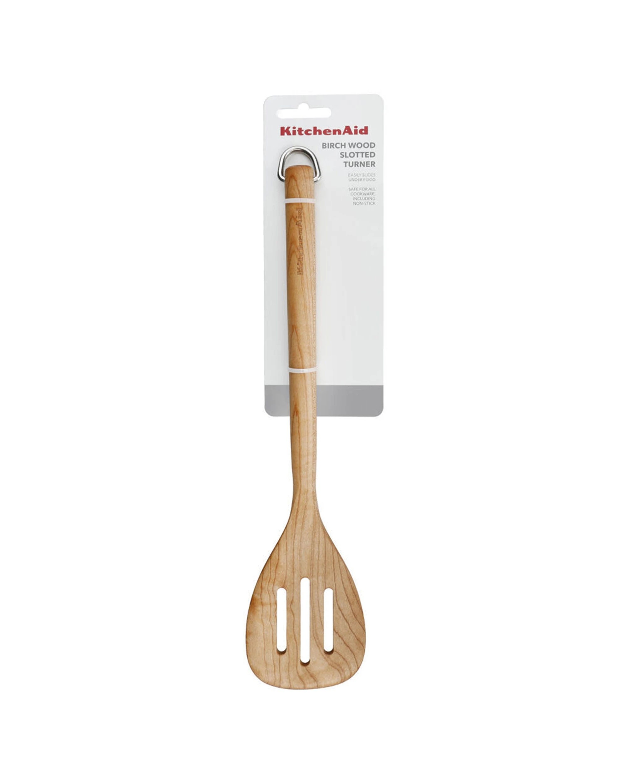 3 KitchenAid 4PK Birchwood Slotted Turner Wooden Kitchen Utensil Cooking Tool - Beige, 3 of 6