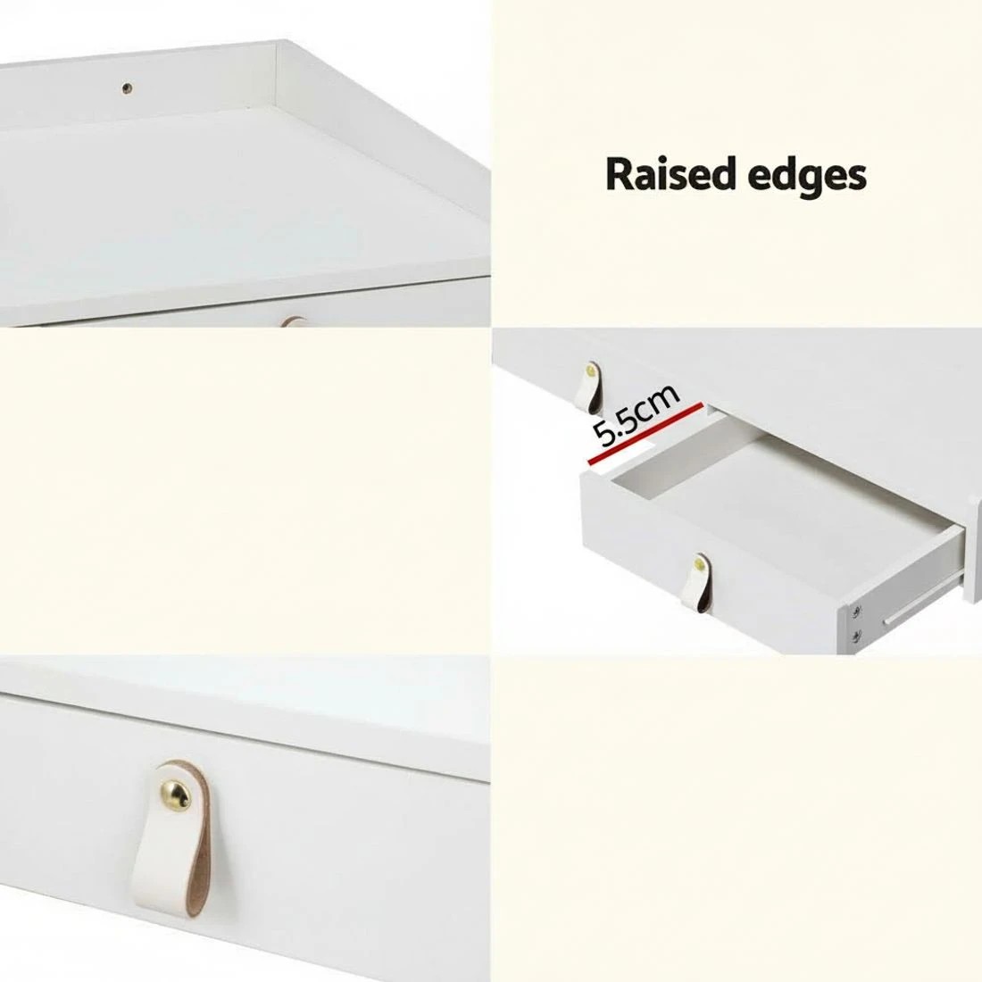 4 Artiss Dressing Table Floating LED  Daphne - White, 4 of 5