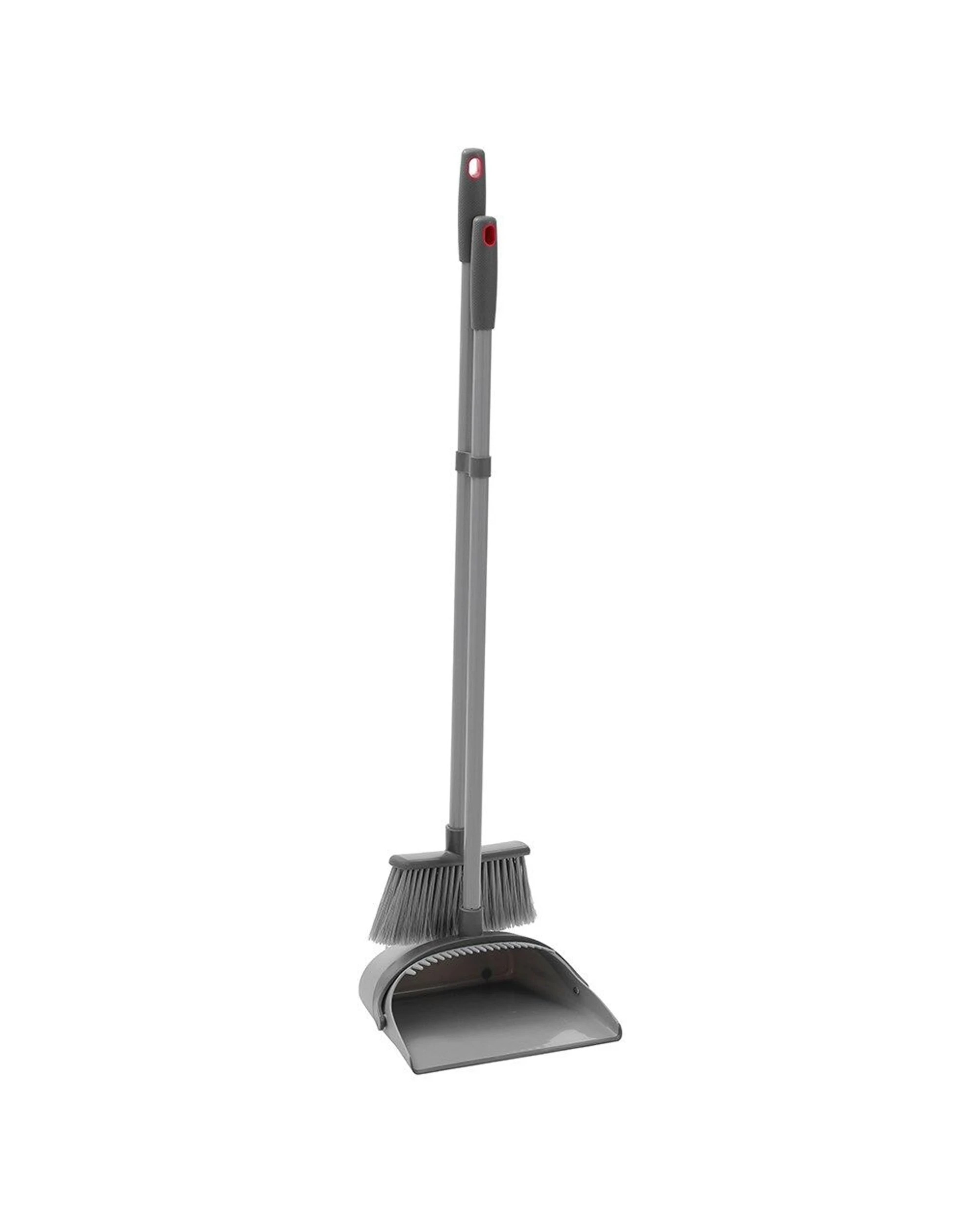 3 Boxsweden Prime Foldaway Long Handle Dustpan And Brush Freestanding 85cm - Grey, 3 of 5