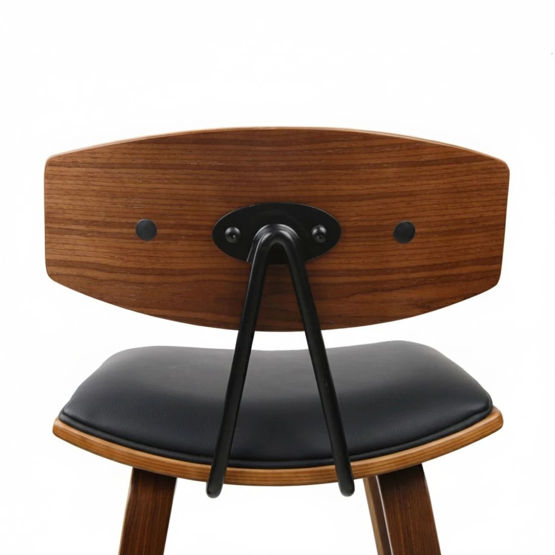 8 Artiss 2x Bar Stools Leather Padded w/Backrest - Black, 8 of 8