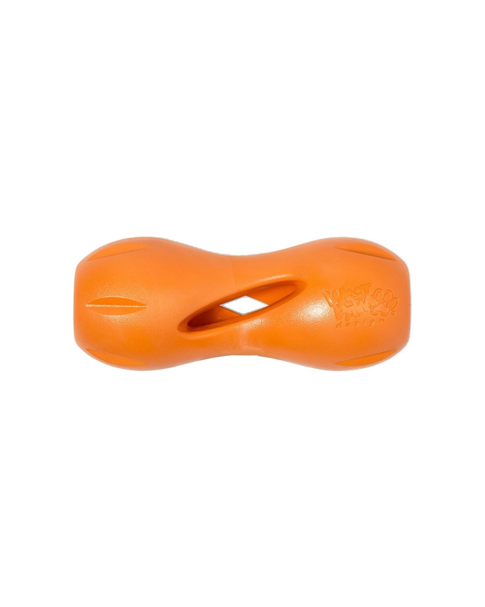 1 West Paw Qwizl Dog Treat Dispenser Interactive Chew Toy Small Zogoflex - Orange, 1 of 3