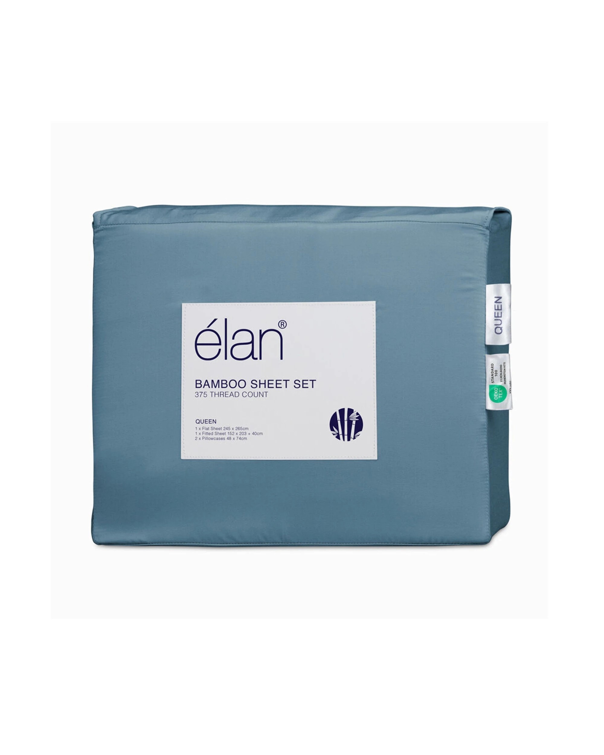 4 Elan Innovations Rayon From Bamboo Bed Set With Flat Sheet Denim - King Single Bed - Blue, 4 of 4