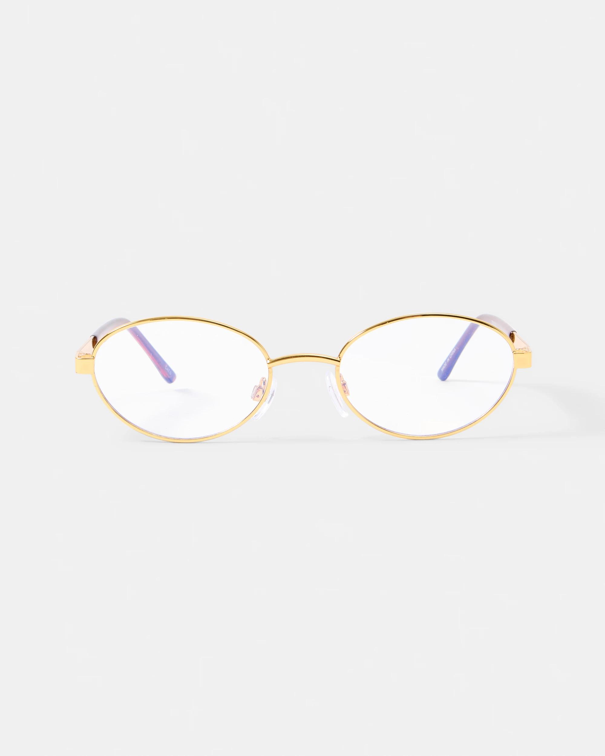 1 Metal Oval Blue Light Glasses Gold, 1 of 3