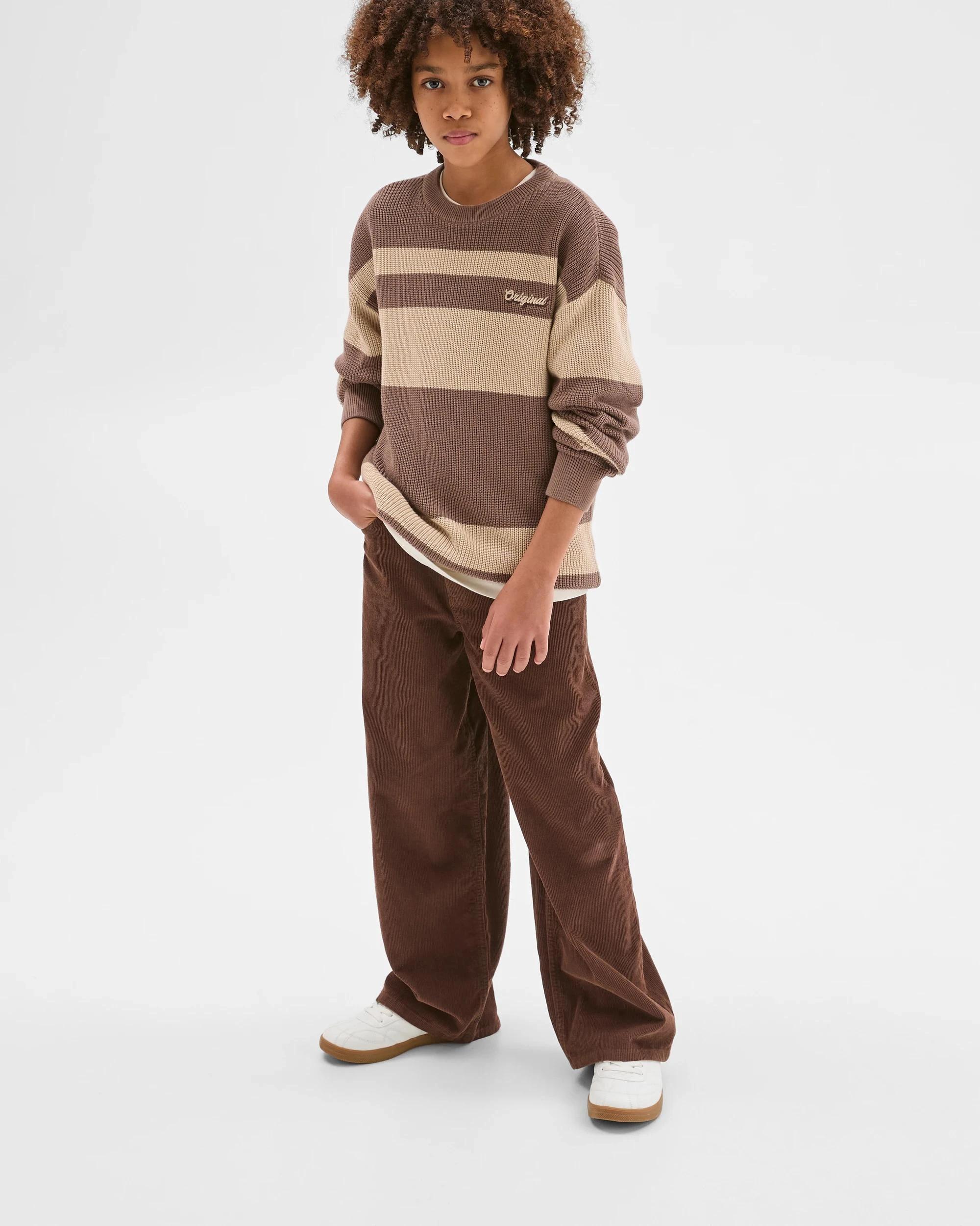 2 Target Kids Australian Cotton Crew Neck Striped Sweater LIGHT BROWN, 2 of 6