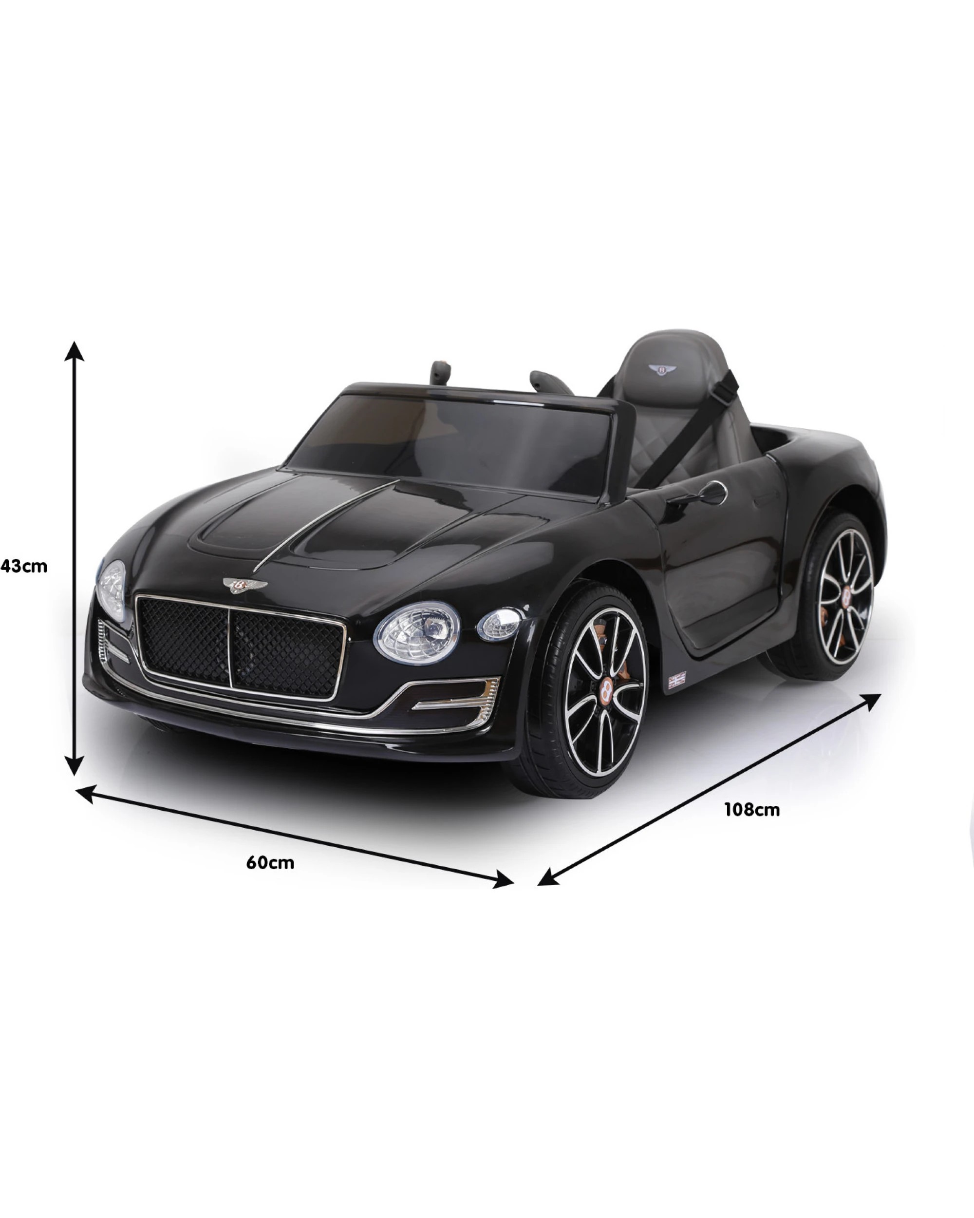 10 Kahuna Bentley Exp 12 Licensed Speed 6E Electric Kids Ride On Car - Black, 10 of 10