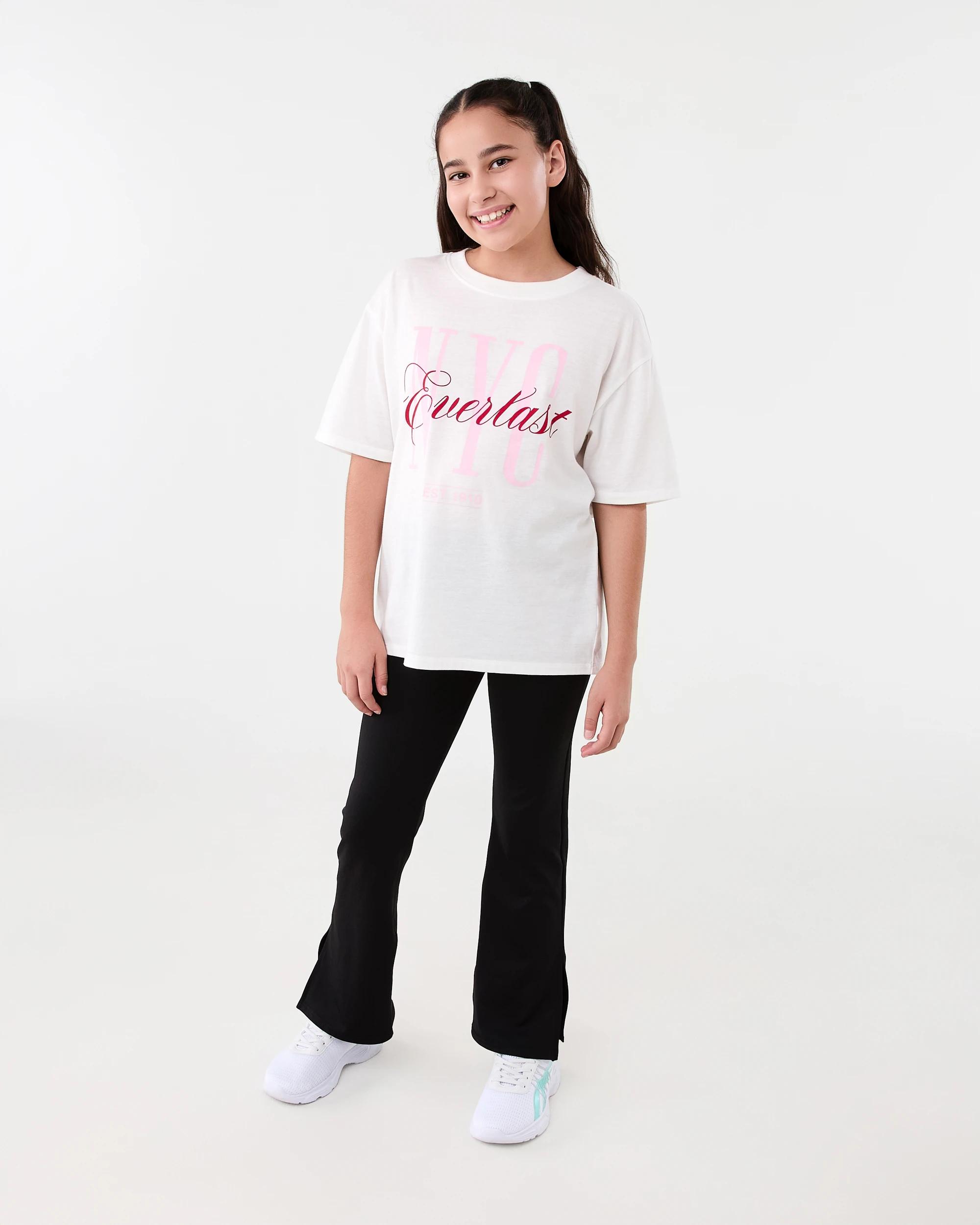 6 Everlast Kids Fold Over Flare Leggings Black, 6 of 7