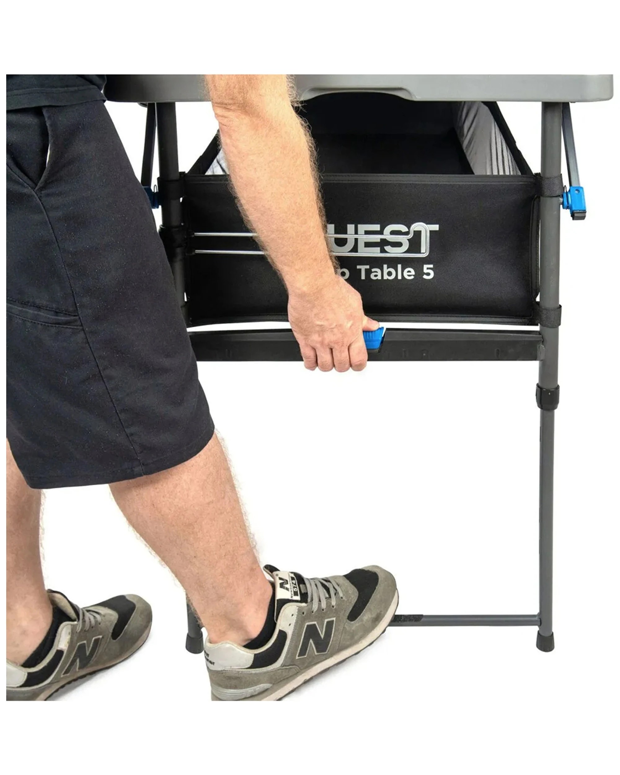 3 Quest Foldable Steel Grill Table Adjustable Height With Organiser - Black, 3 of 9