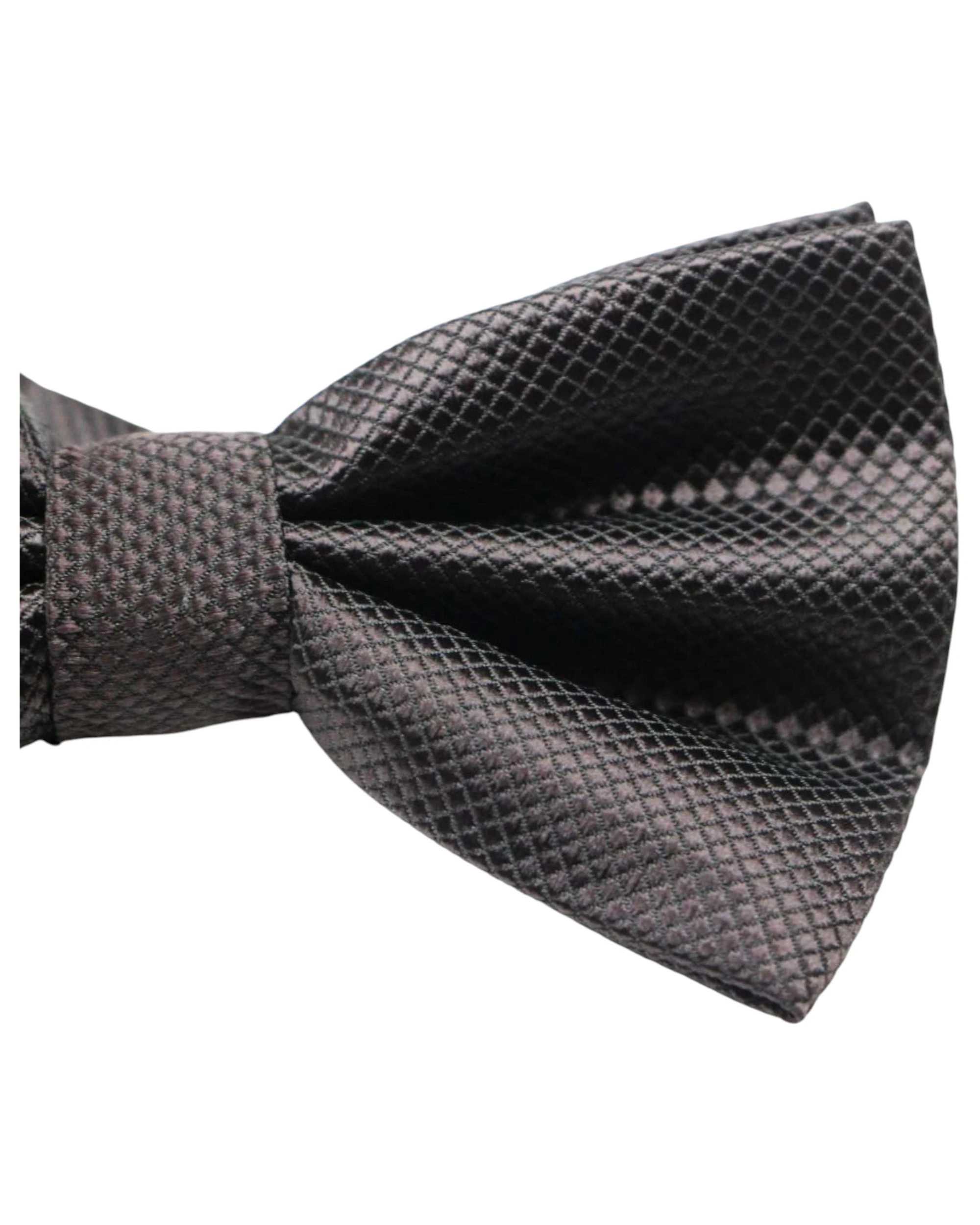 2 Zasel Mens Dark Brown Plain Coloured Checkered Bow Tie - Brown, 2 of 5
