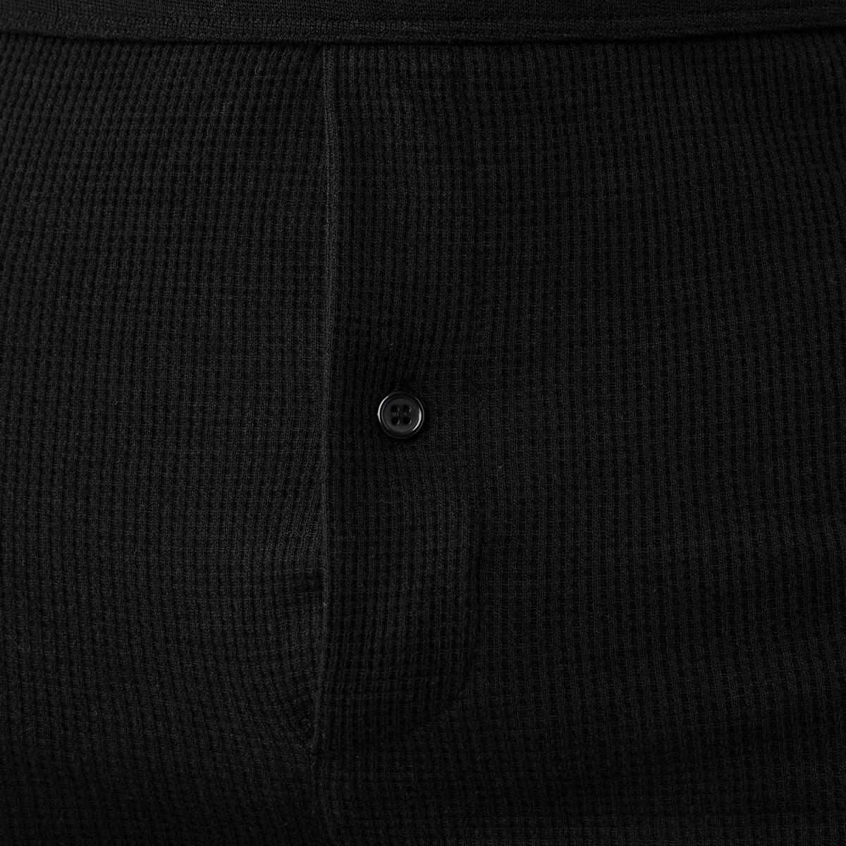 5 Long Mini Waffle Thermal Pants Black, 5 of 6