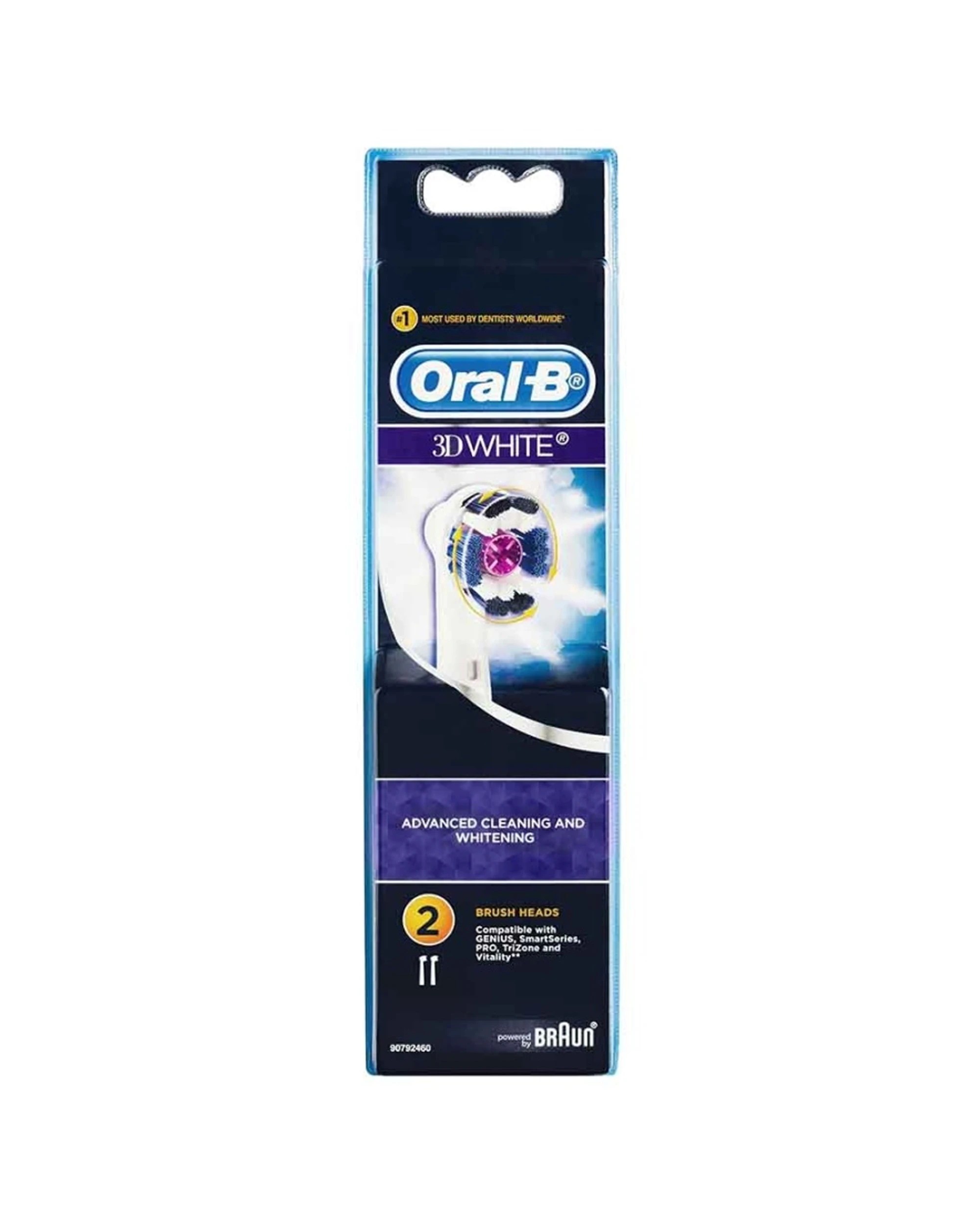 1 Oral-B 2pc 3D Electric Toothbrush Heads Replacement Set - White, 1 of 3