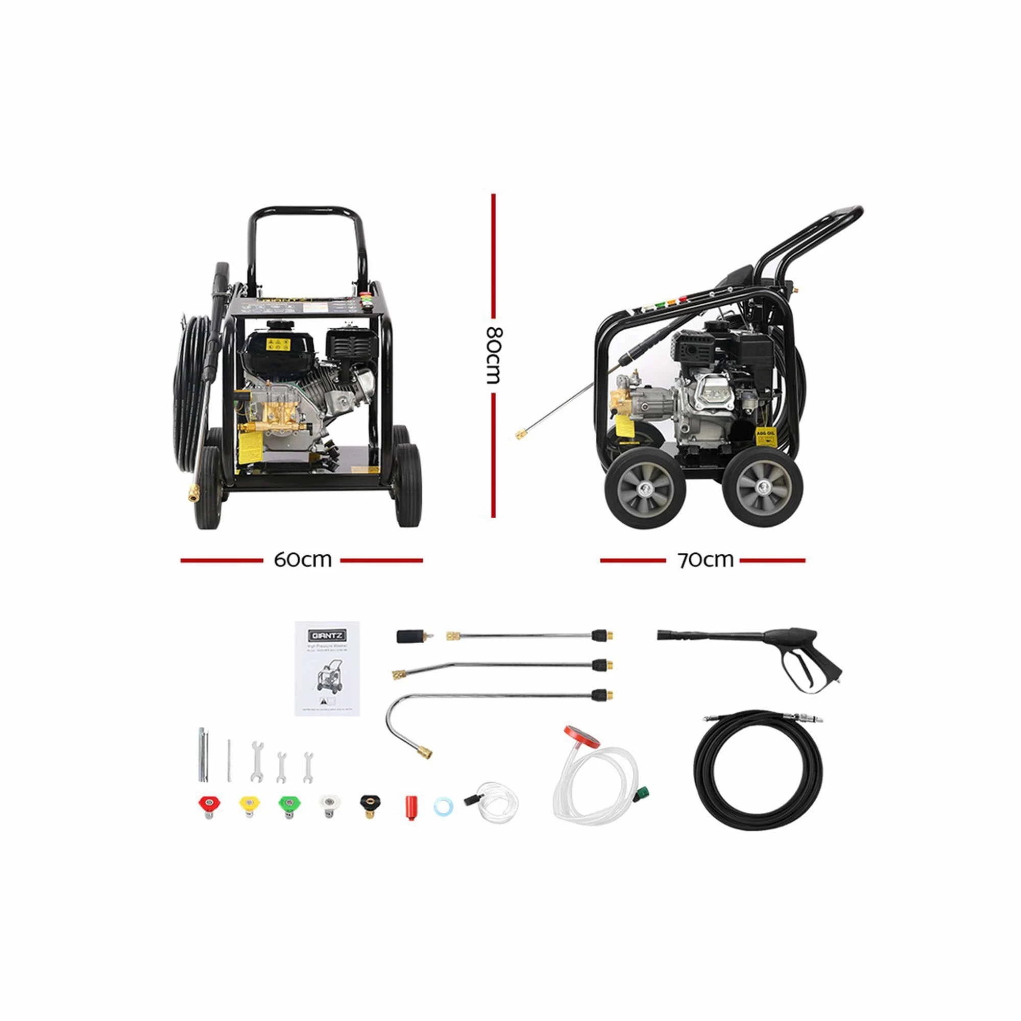 1 Giantz Petrol High Pressure Cleaner Washer 20M Hose - Black, 1 of 7