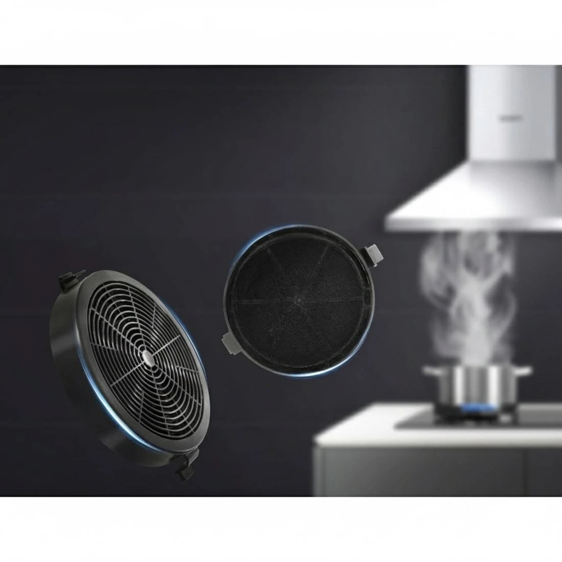 4 Devanti 11cm Range Hood Carbon Charcoal Filters Replacement - Black, 4 of 6
