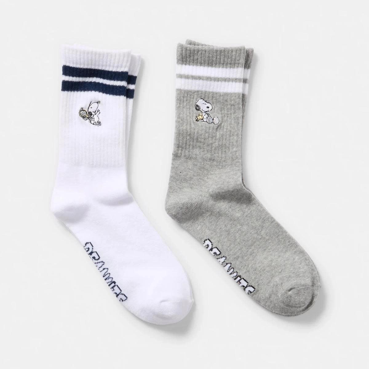 1 2 Pack Snoopy License Crew Socks PEANUTS, 1 of 3