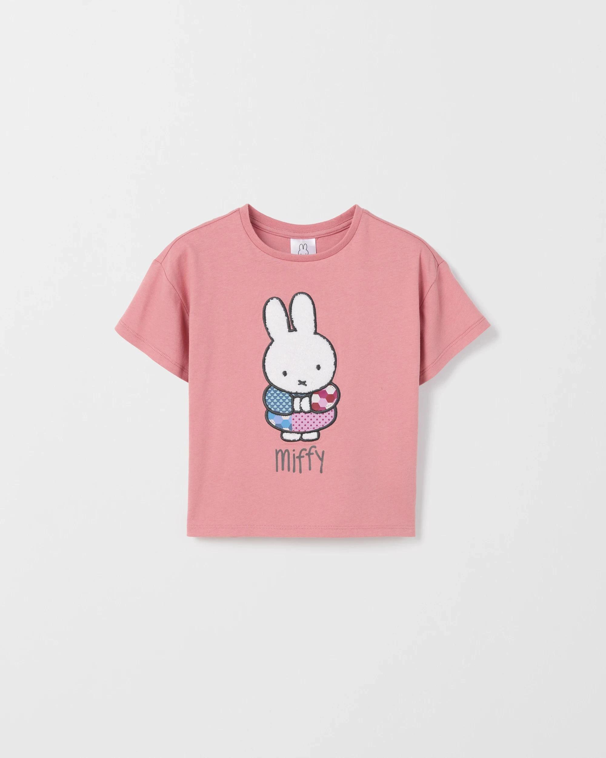 4 Miffy Short Sleeve Textured T-Shirt PINK, 4 of 5