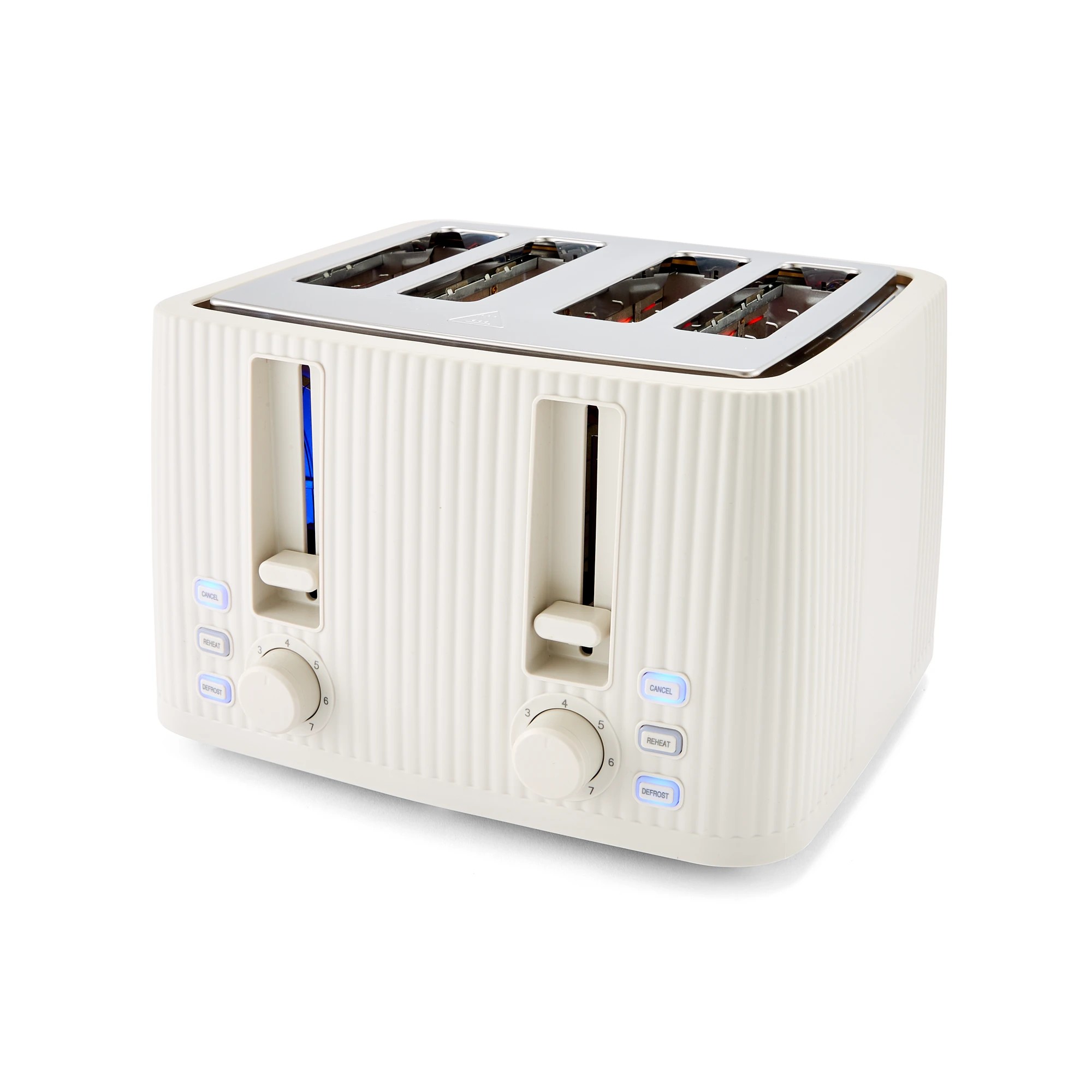4 4 Slice Toaster Linear - Off White, 4 of 9