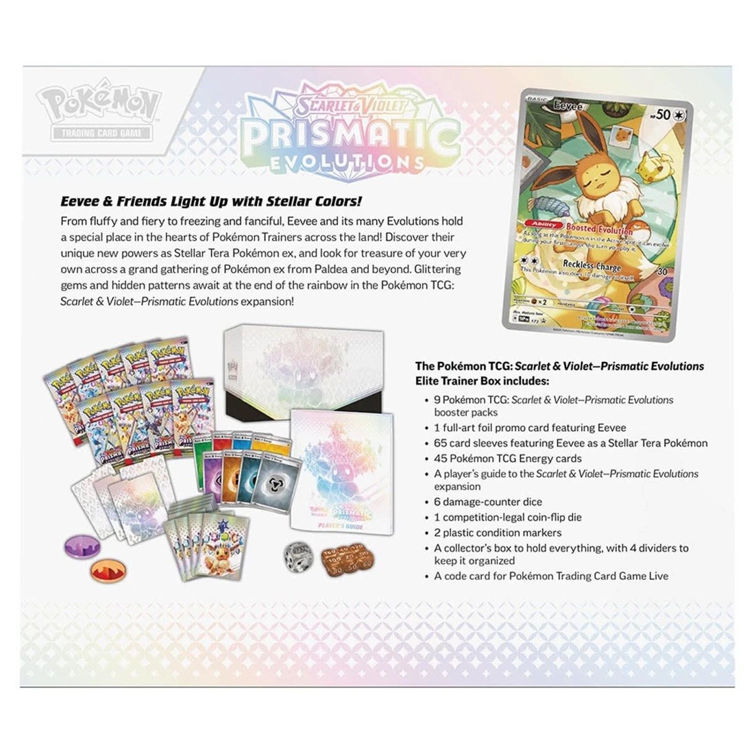 3 Pokemon Trading Card Game: Scarlet & Violet Prismatic Evolutions Elite Trainer Box, 3 of 7