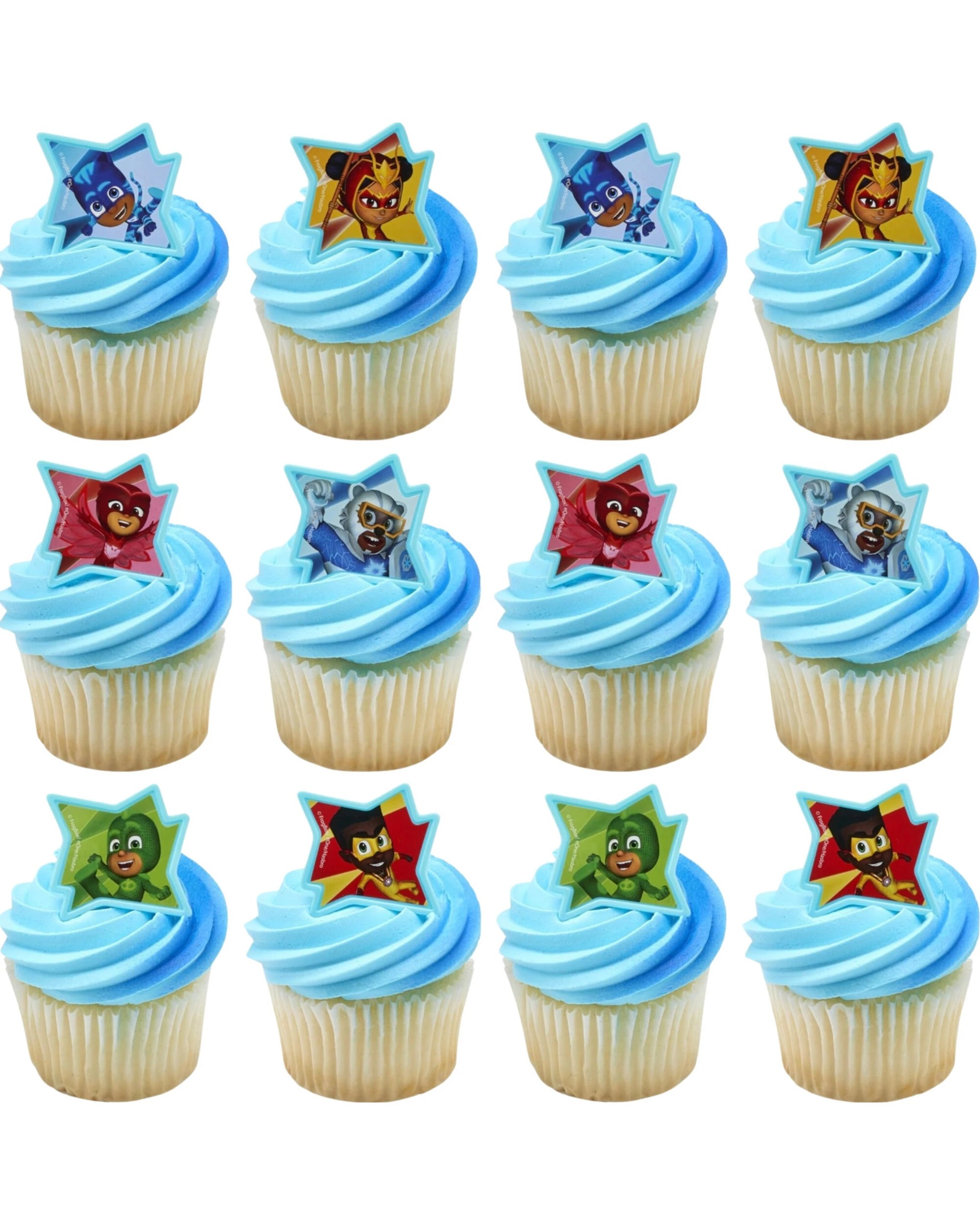 1 DecoPac PJ Masks Calling All Heroes Cupcake Rings Pack of 12, 1 of 3