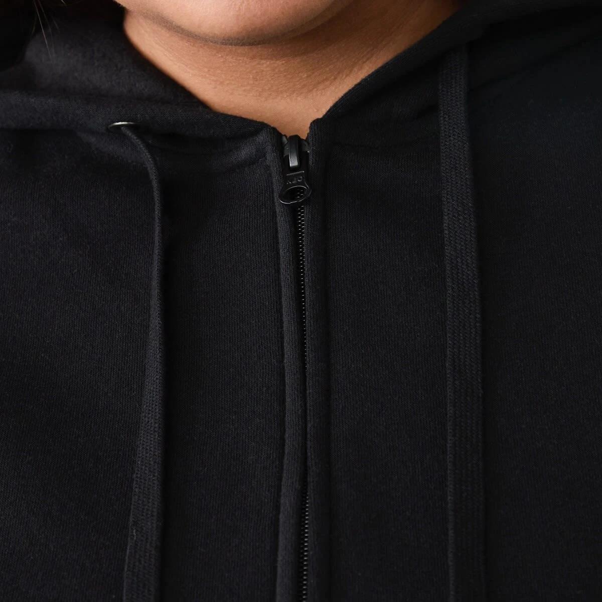 6 Curve Long Sleeve Zip Through Hoodie Black, 6 of 8