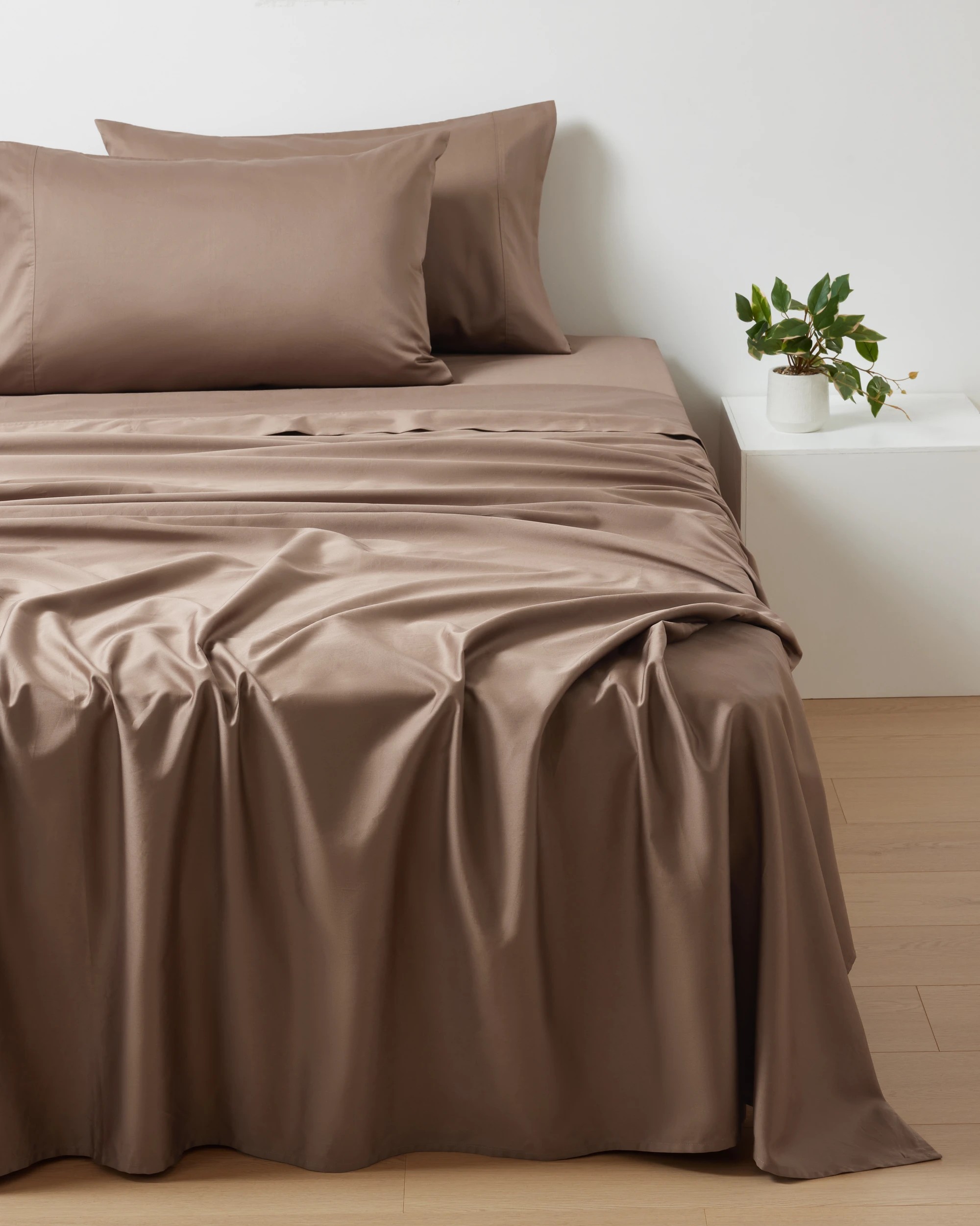 2 500 Thread Count Cotton Sheet Set - Mocha, King Bed, 2 of 7