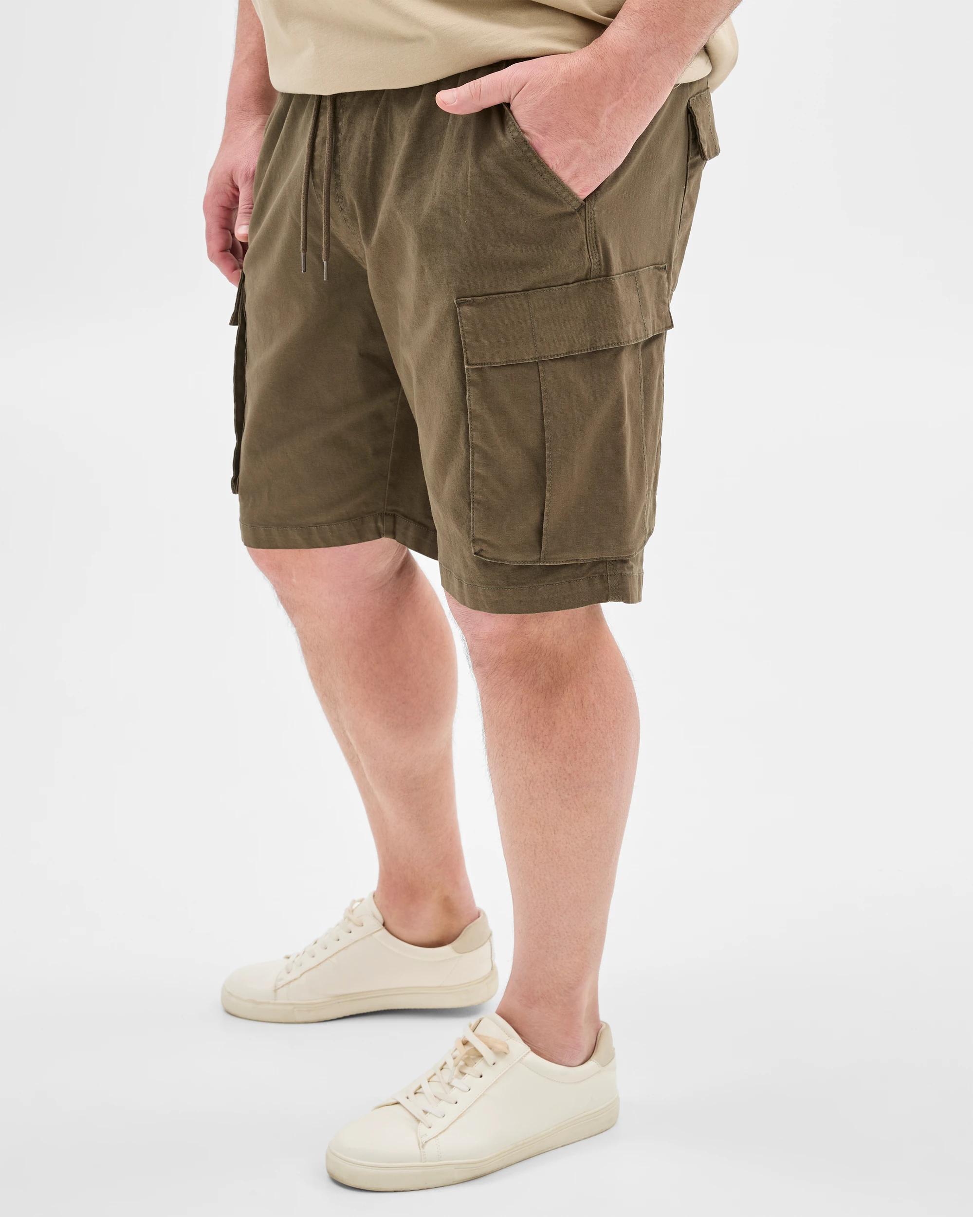 4 Target Plus Size Australian Cotton Rich Cargo Shorts DARK OLIVE, 4 of 6