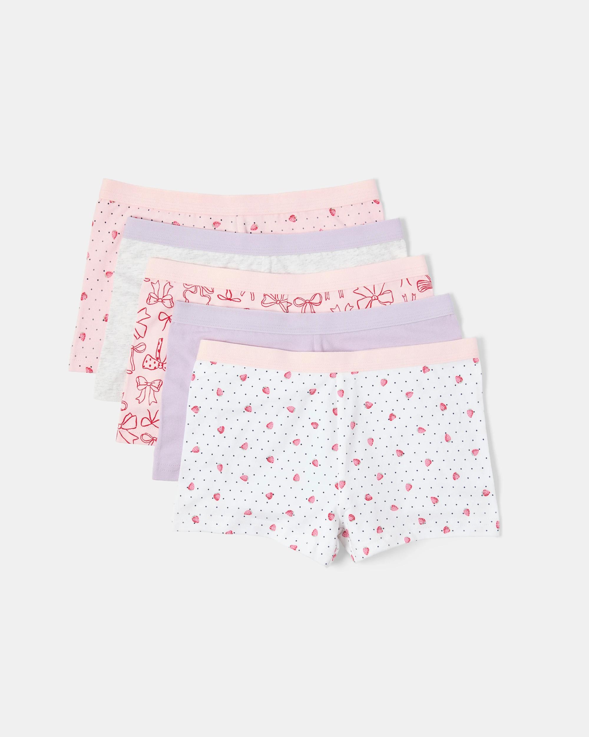2 5 Pack Print Shorties Pnk Bows, 2 of 8