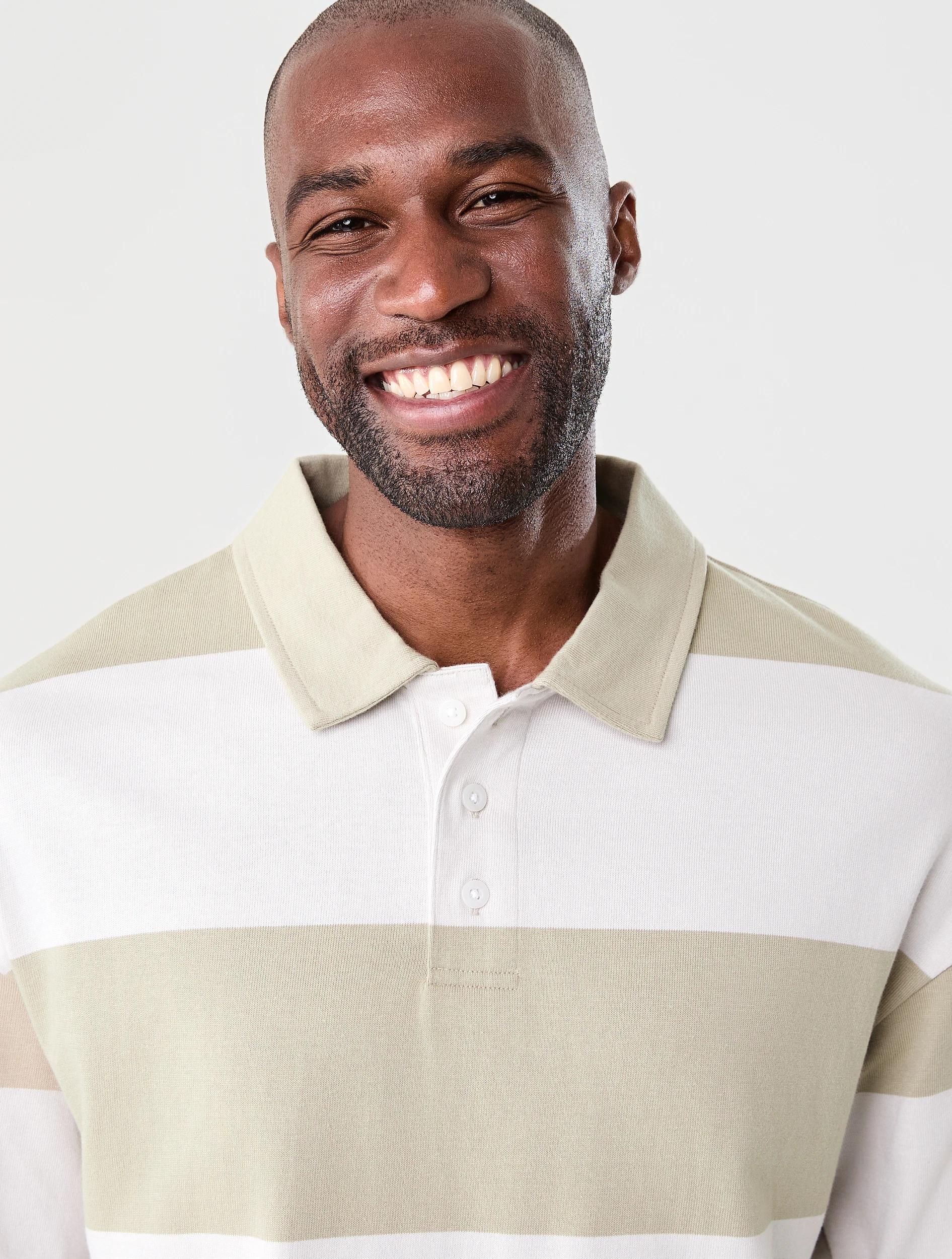 4 Long Sleeve Striped Rugby T-shirt Bge Stripe, 4 of 7