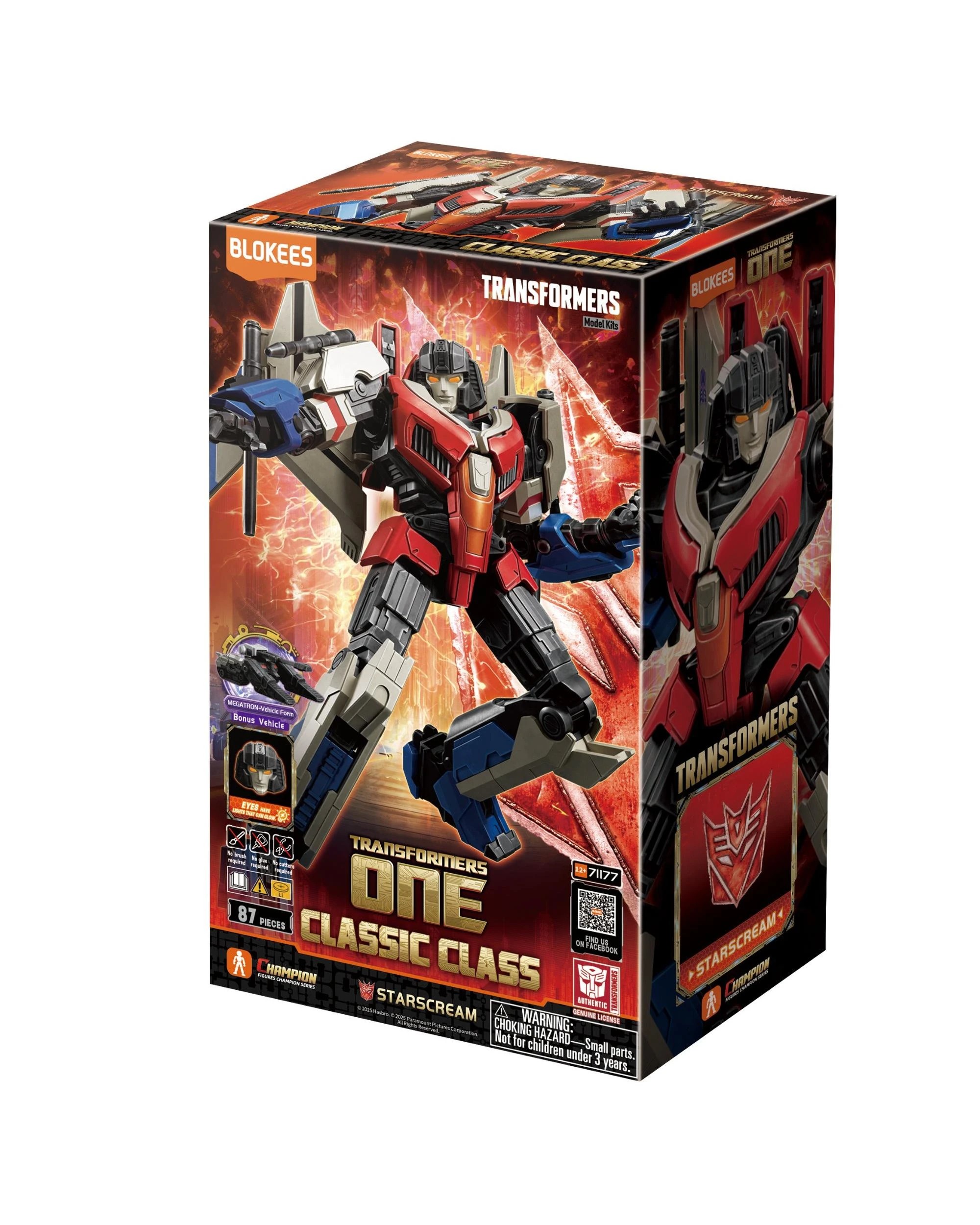 1 Blokees Transformers Classic Class 16 One Starscream Model Kit, 1 of 10