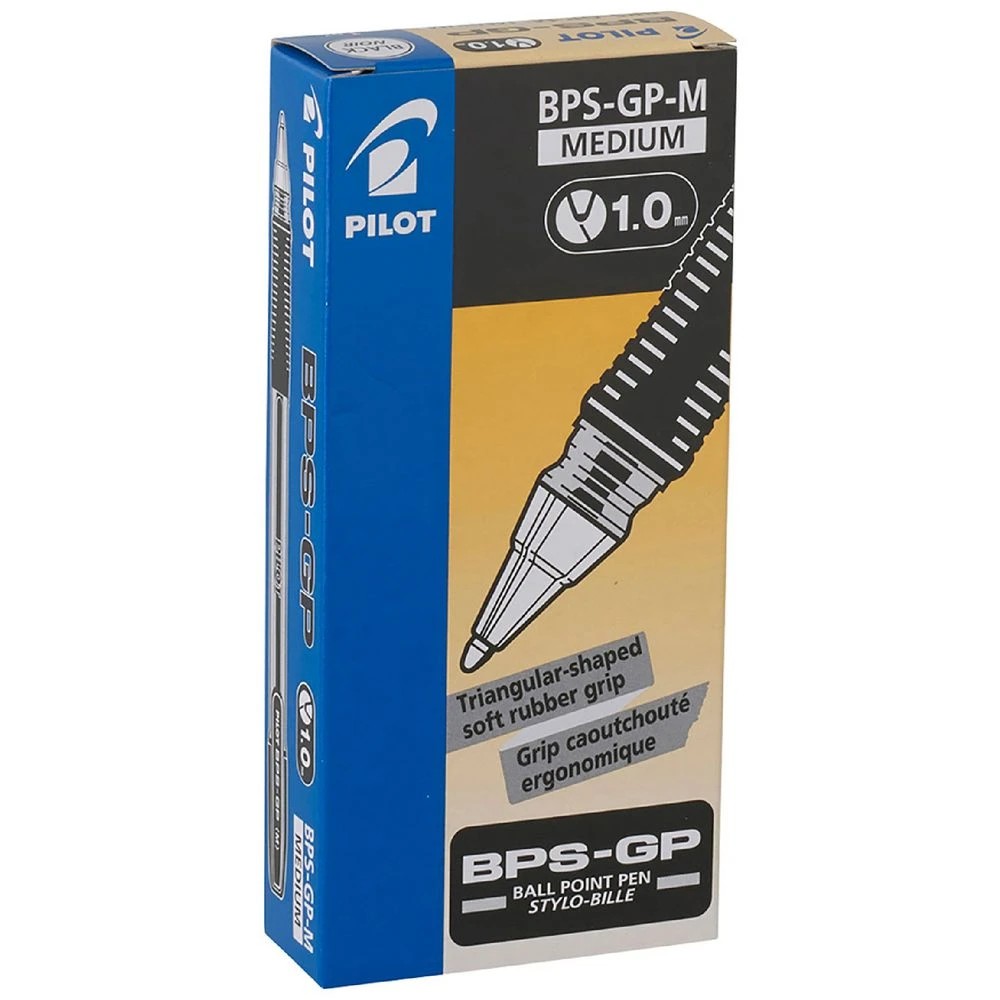 1 PILOT BPS-GP Ballpoint Pen 1.0mm Black 12 Pack, 1 of 2