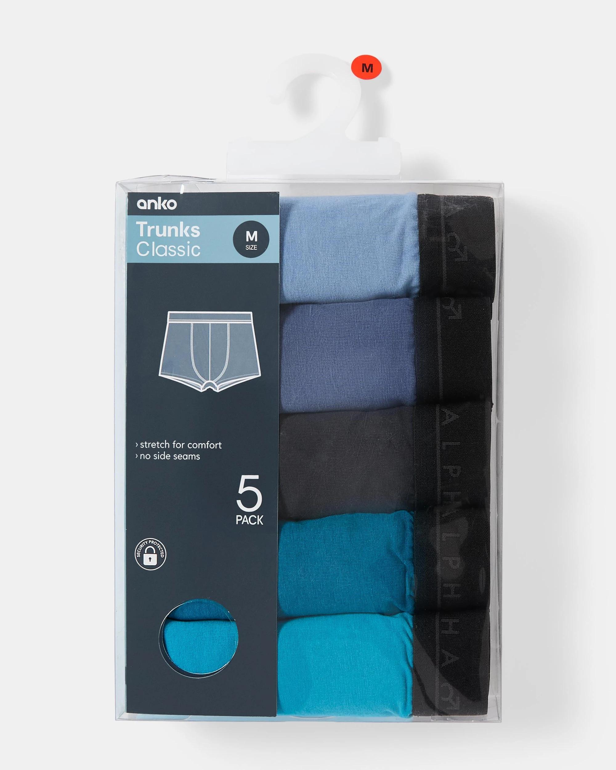 9 5 Pack Plain Trunks Turquoise Blue, 9 of 9