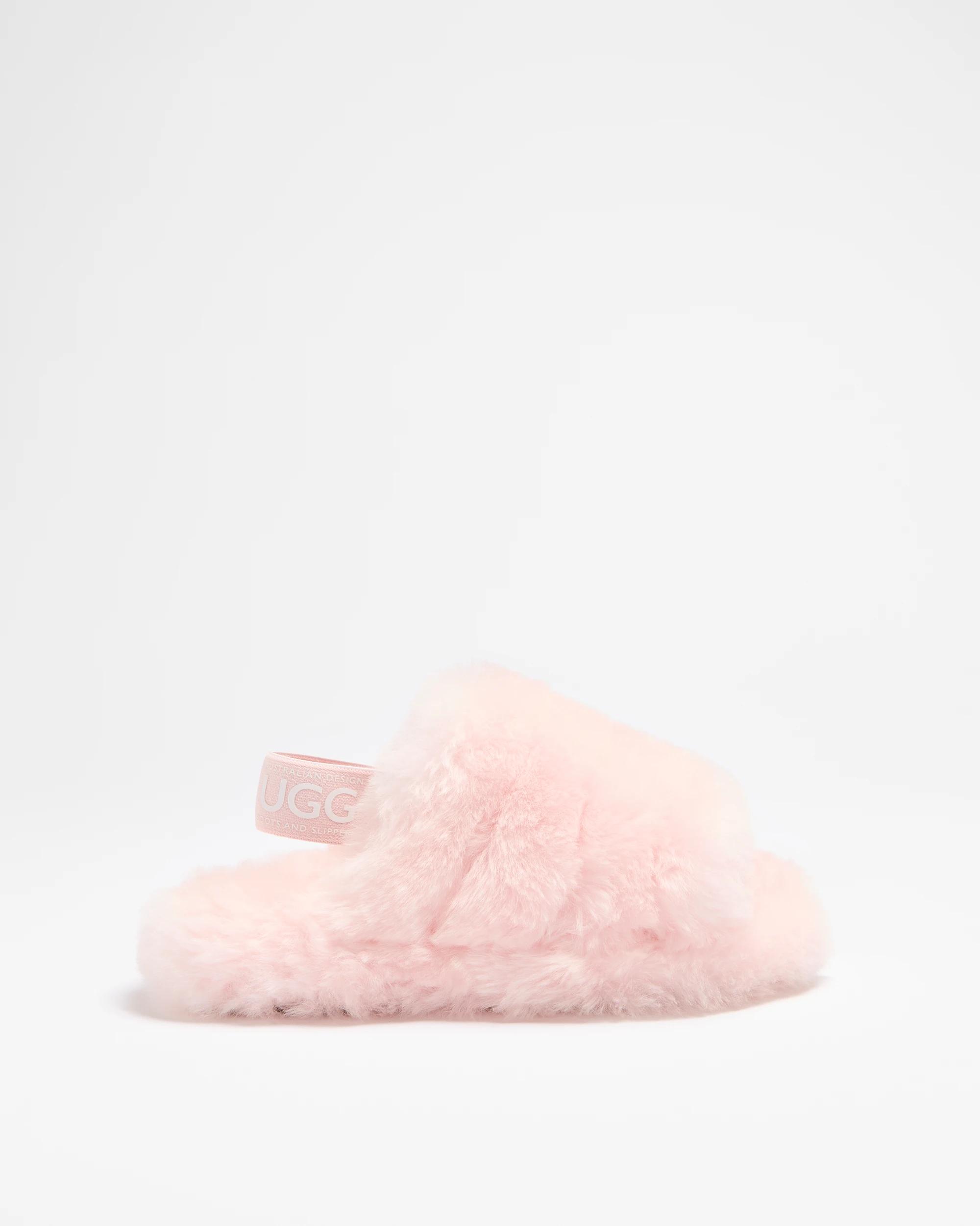 1 Australian Design Ugg Boots And Slippers Womens Genuine Sheepskin Sling Back Slipper PINK, 1 of 3