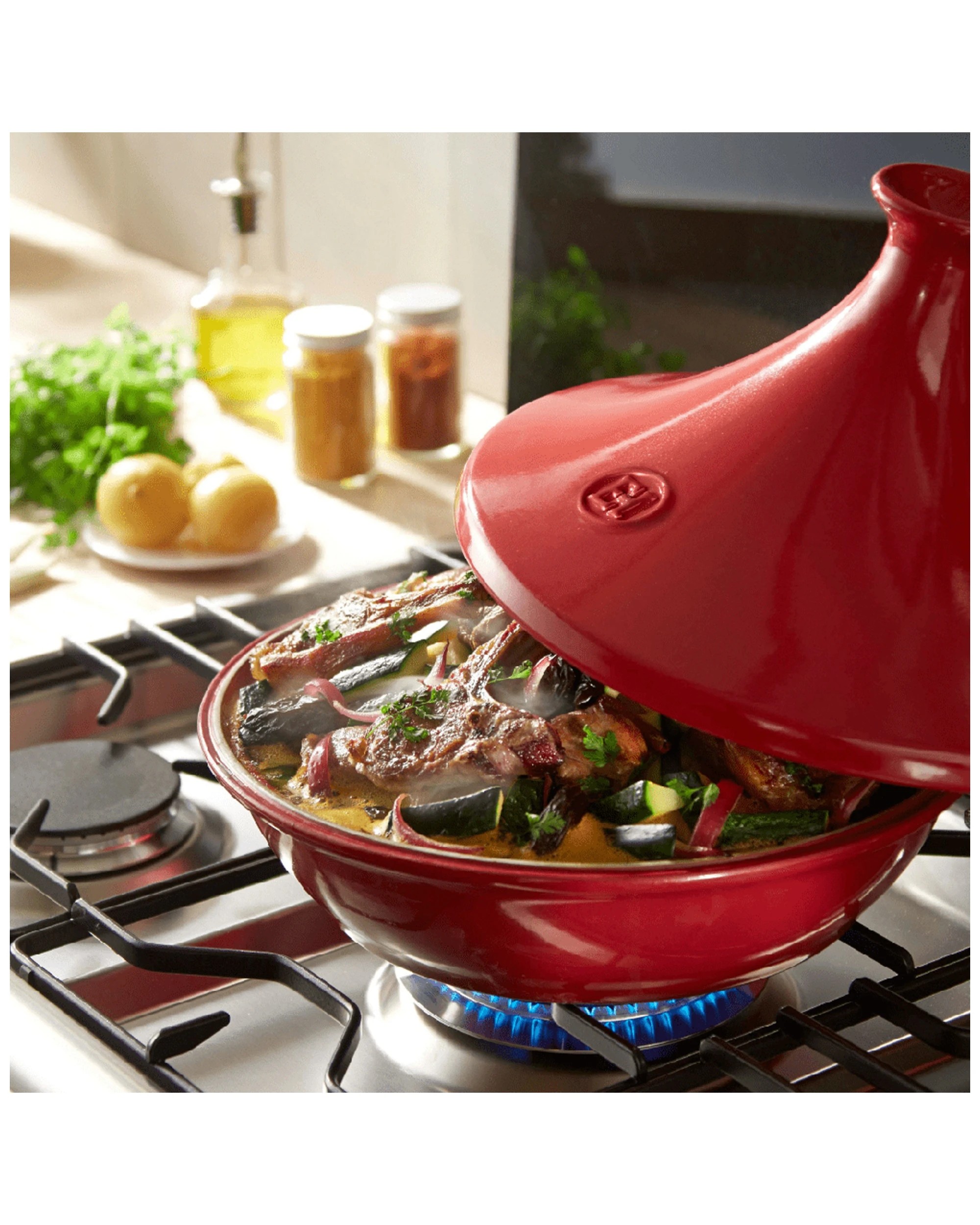 6 Emile Henry 3.5l/32cm Ceramic Tagine Kitchen Cooking Stewpot W/ Lid Charcoal
 - Charcoal, 6 of 8