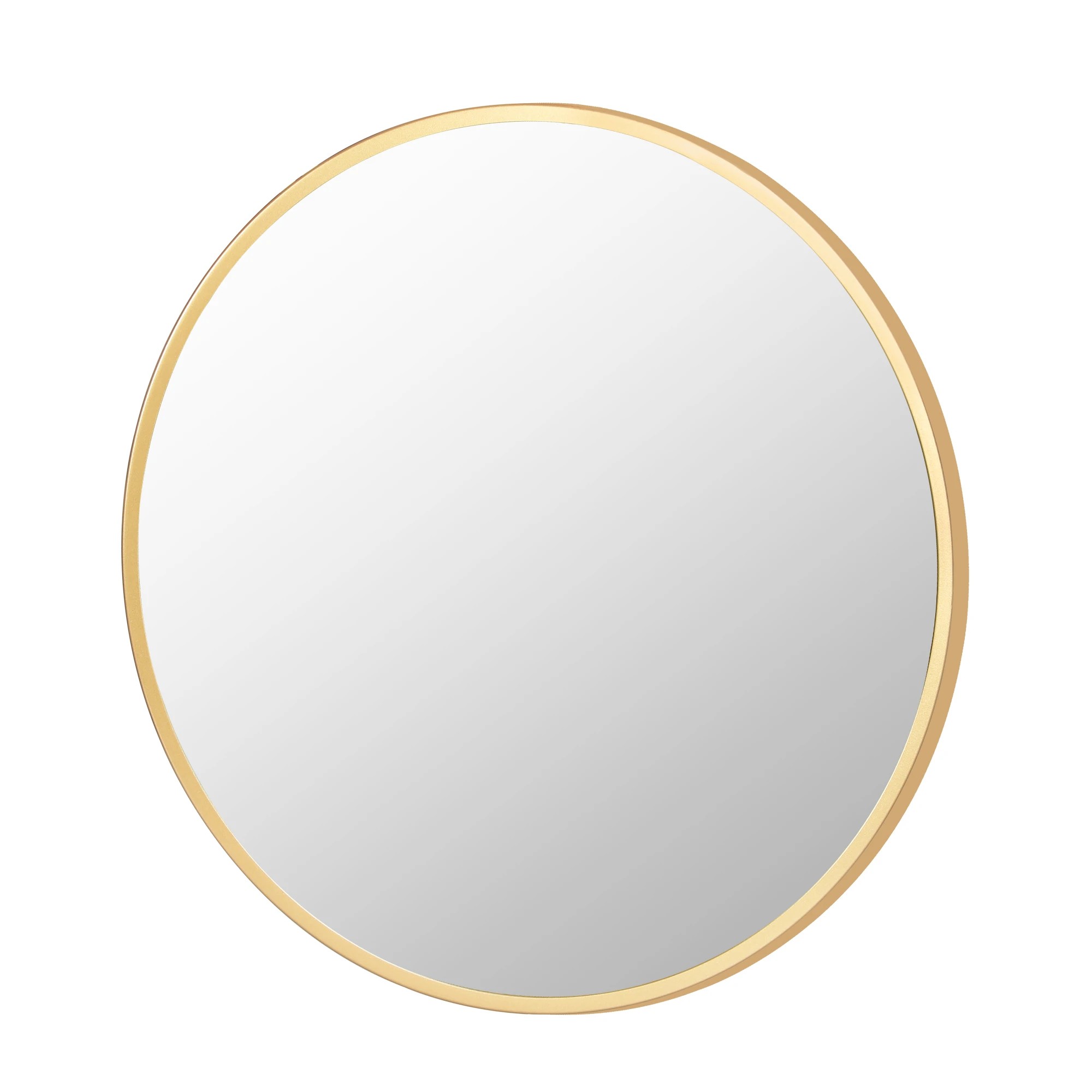 2 Yezi 50Cm Round Metal Framed Wall Mirror Golden Frame, 2 of 8