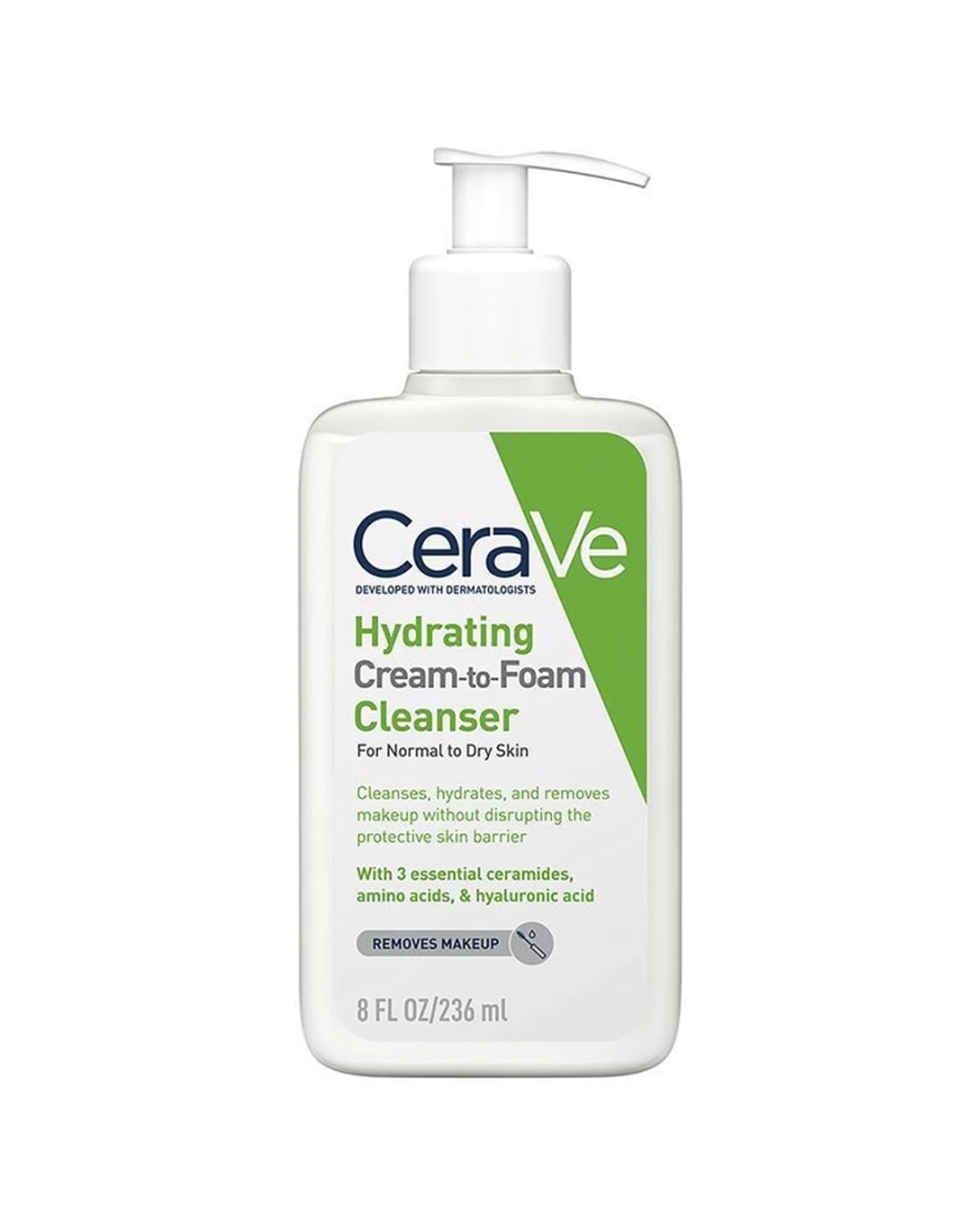 1 CeraVe Hydrating Cream-to-Foam Cleanser 236ml - White, 1 of 1