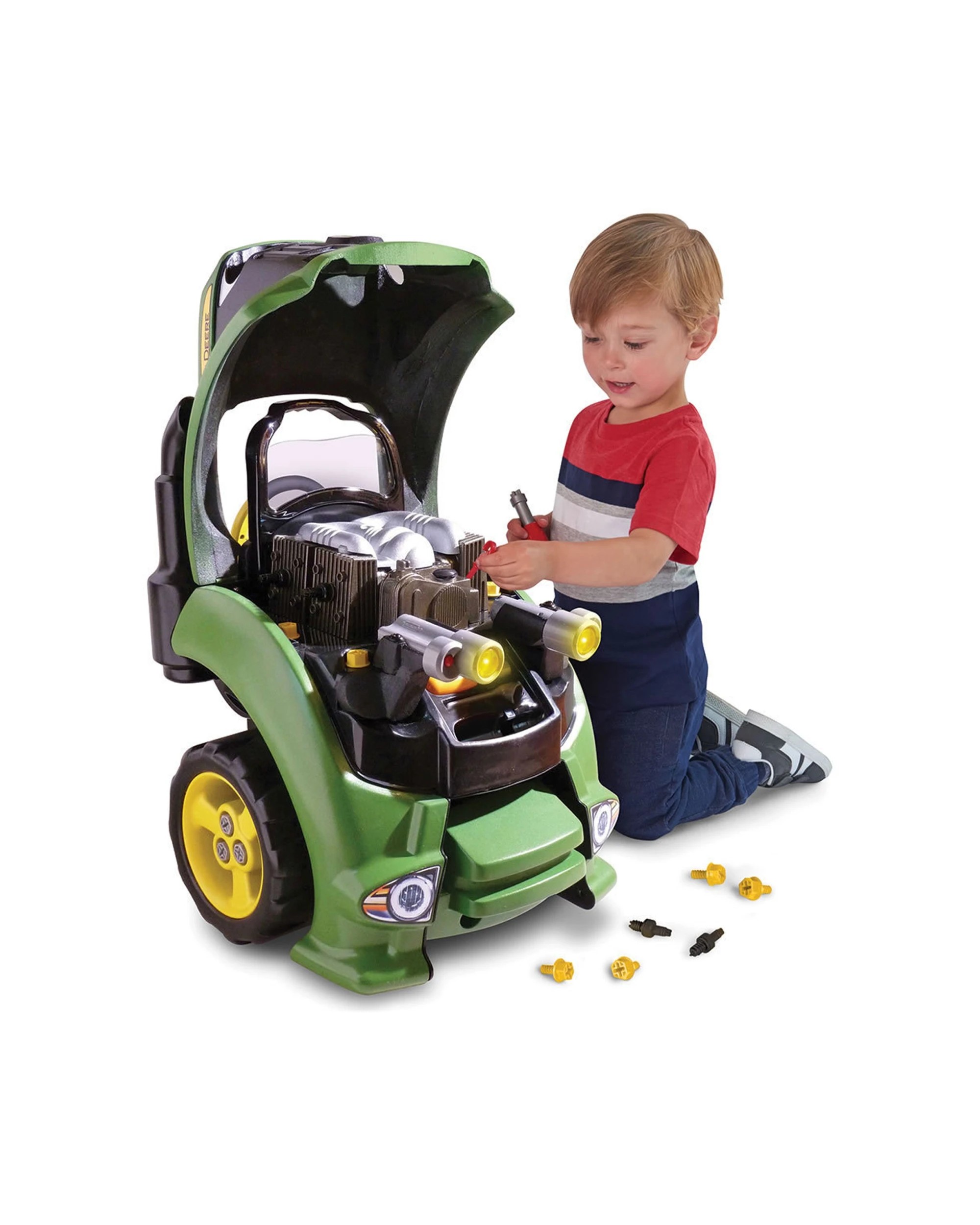 1 John Deere Service Tractor Toy With Lights Sounds Interactive Play Over 27 Inch - Green, 1 of 5