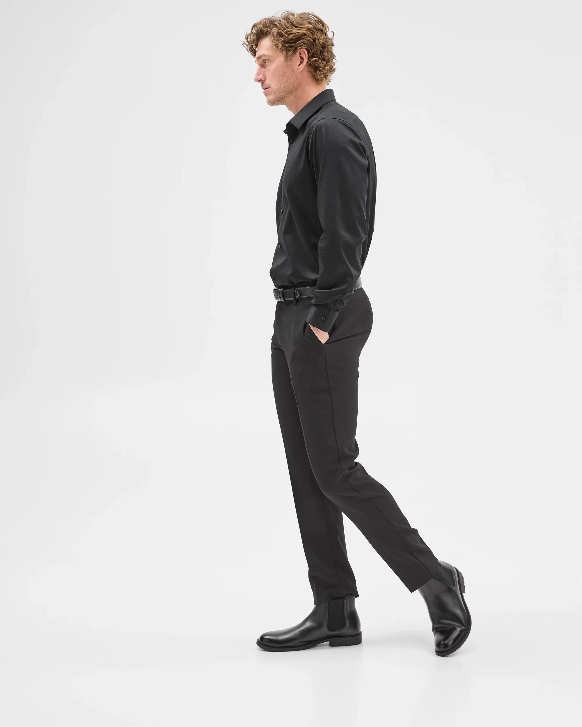 5 Preview Non Iron Long Sleeve Business Shirt BLACK, 5 of 7