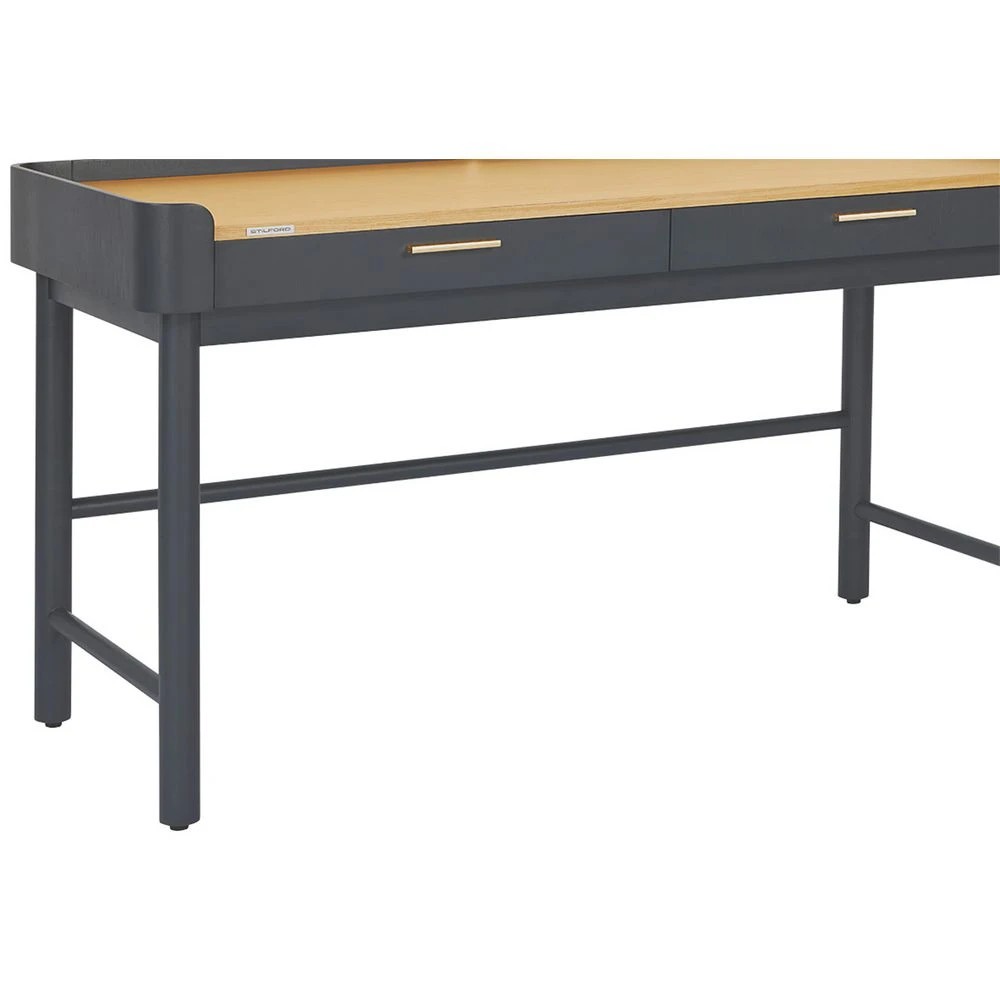 7 Stilford Leipzig 2 Drawer 1400mm Desk Charcoal and Oak Desks, Tables and Workstations, 7 of 10
