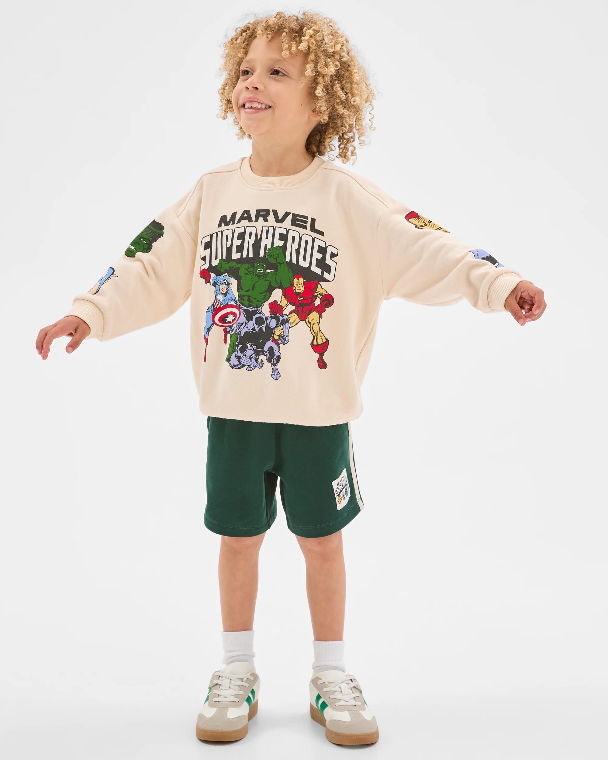 1 Disney Marvel Australian Cotton Blend Jumper and Shorts Set MARVEL, 1 of 6