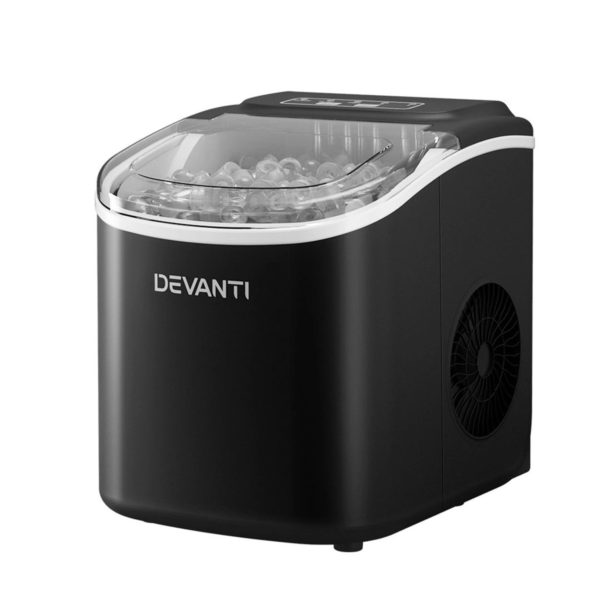 1 Devanti 12kg Ice Maker Machine w/Self Cleaning - Black, 1 of 7
