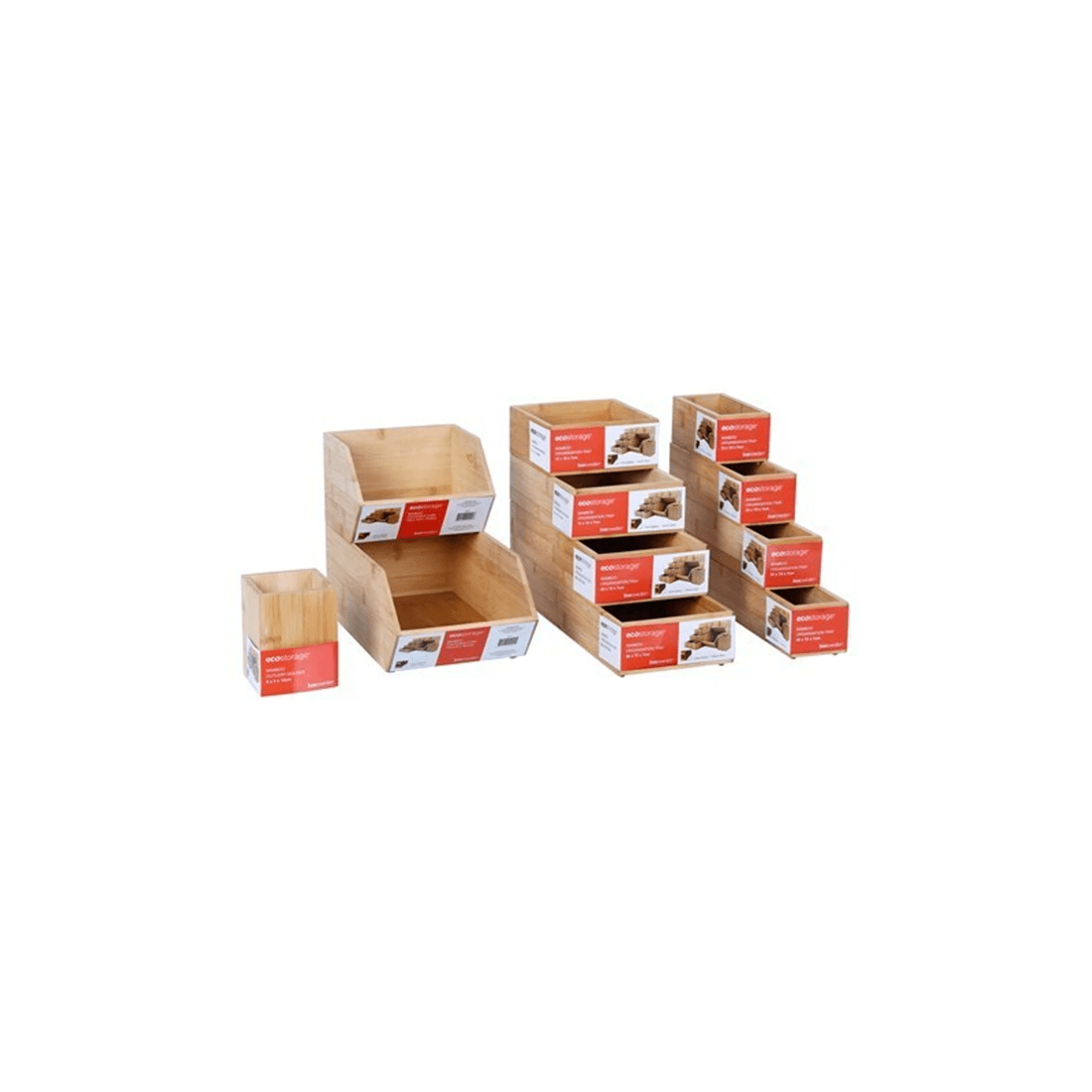 4 Boxsweden Bamboo Organisation Tray 30x15cm Storage Organiser Holder Container
 - Natural, 4 of 4