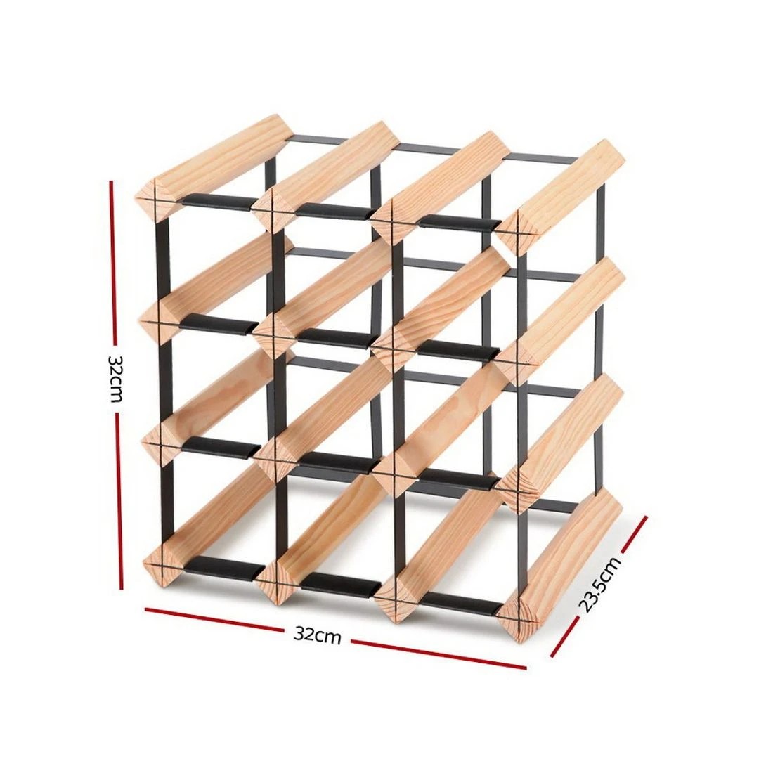 2 Artiss Wine Rack 12 Bottle - Brown, 2 of 7