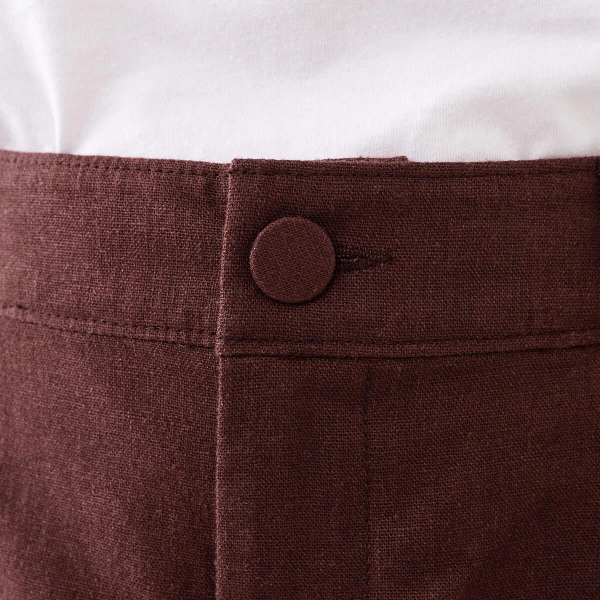 4 Linen Blend Bermuda Shorts Bnt Mroon, 4 of 6