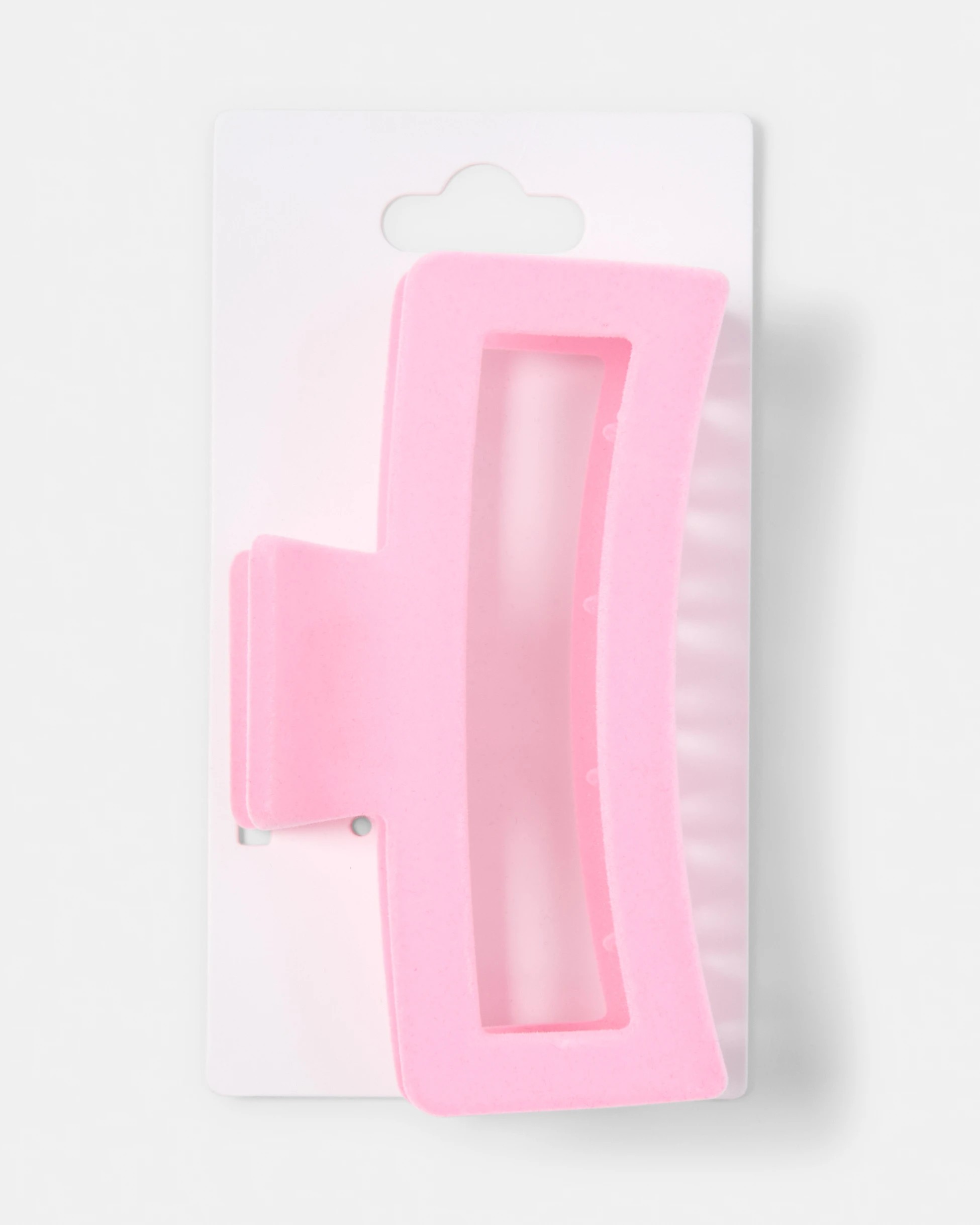 4 Pink Velvet Rectangle Claw Hair Clip, 4 of 4