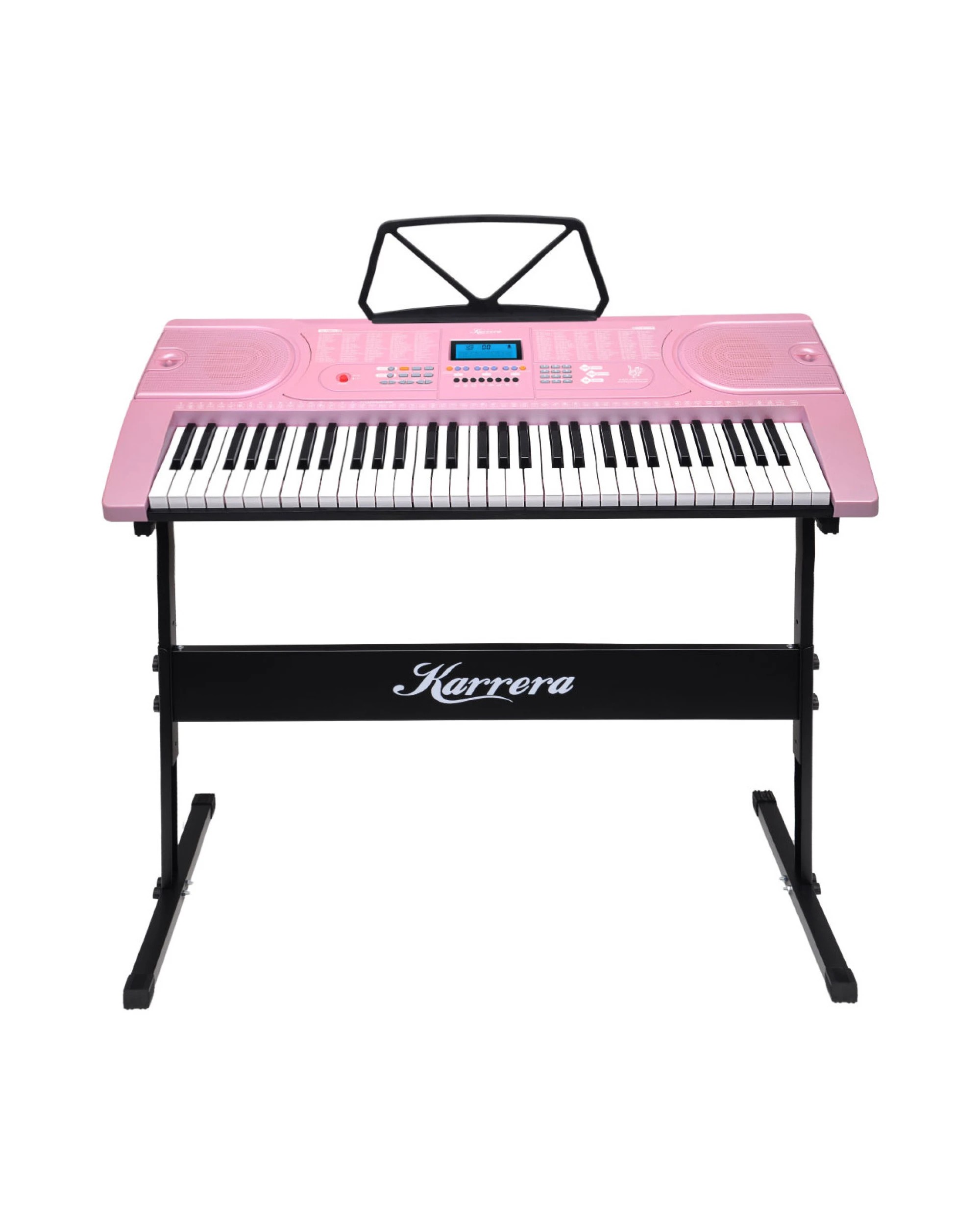 1 Karrera 61 Keys Electronic Keyboard Piano Music with Stand in Pink - Pink, 1 of 5