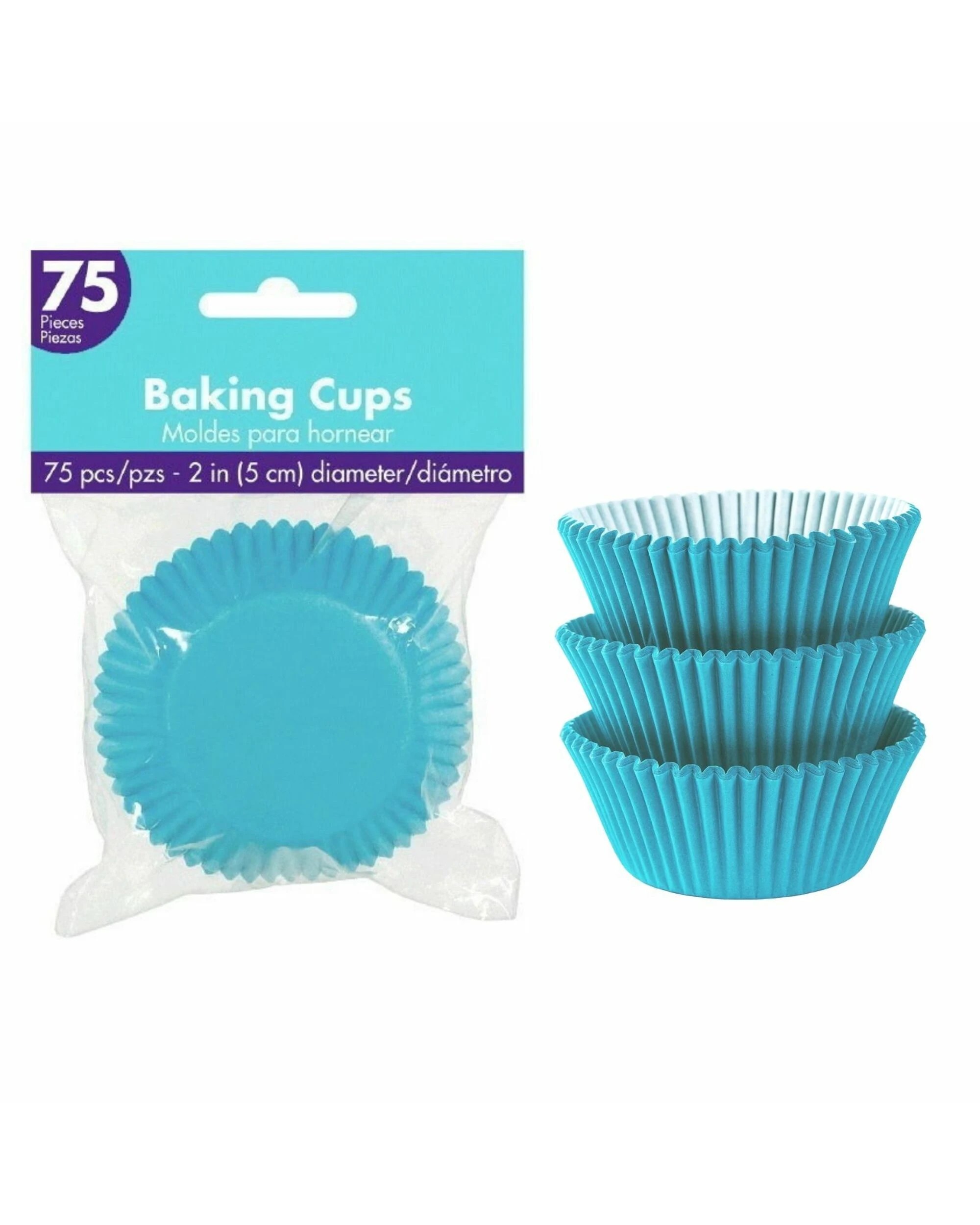 1 Amscan Inc. Caribbean 5cm Baking Cups Pack of 75 - Blue, 1 of 1