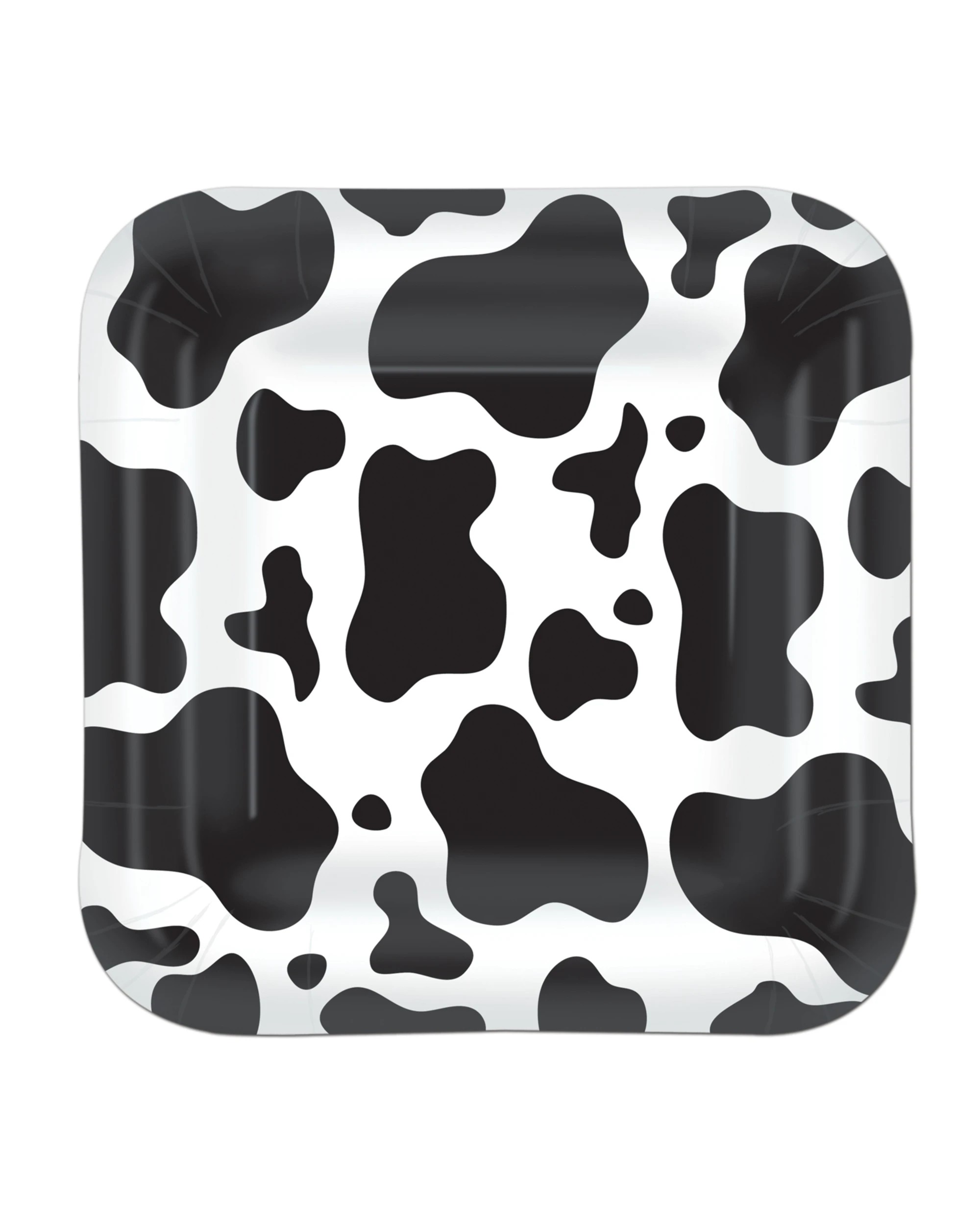 1 Beistle Cow Print Small Square Paper Plates Pack of 8, 1 of 1