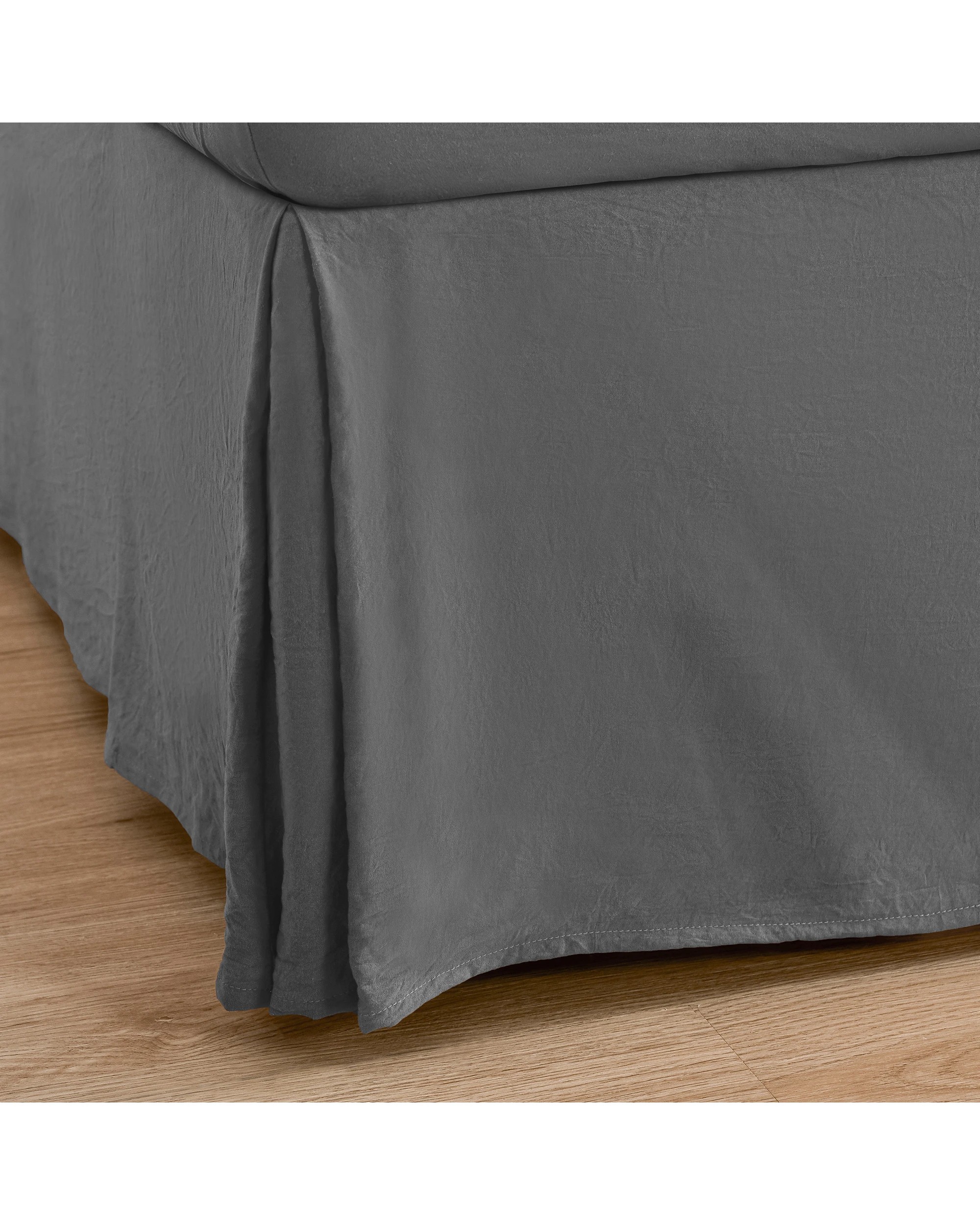 5 Dreamaker Superfine Washed Microfibre Pleated Valance - Queen Bed - Charcoal, 5 of 9