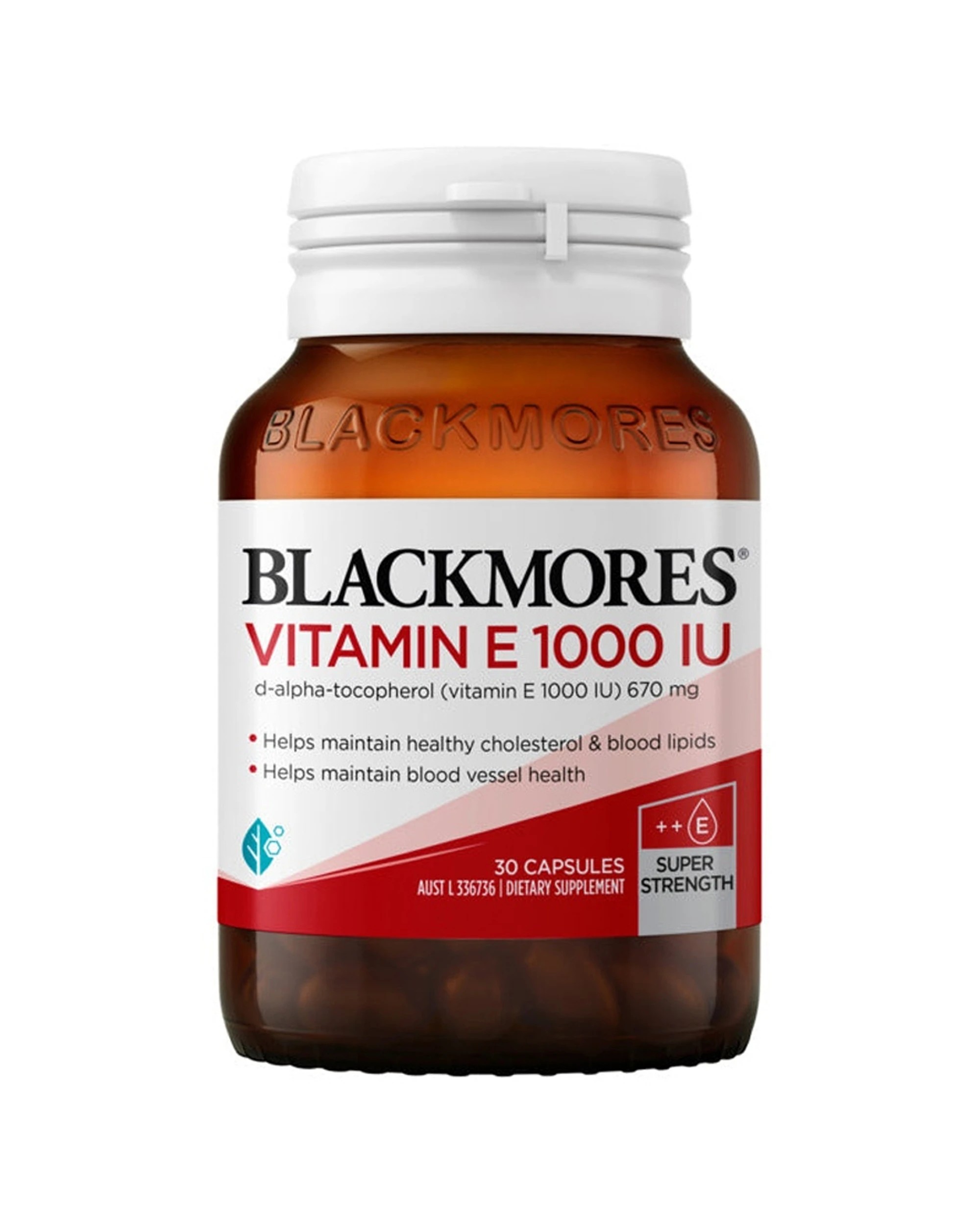 1 Blackmores 30pc Vitamin E 1000IU Cardiovascular Antioxidant Supplement Capsules, 1 of 7