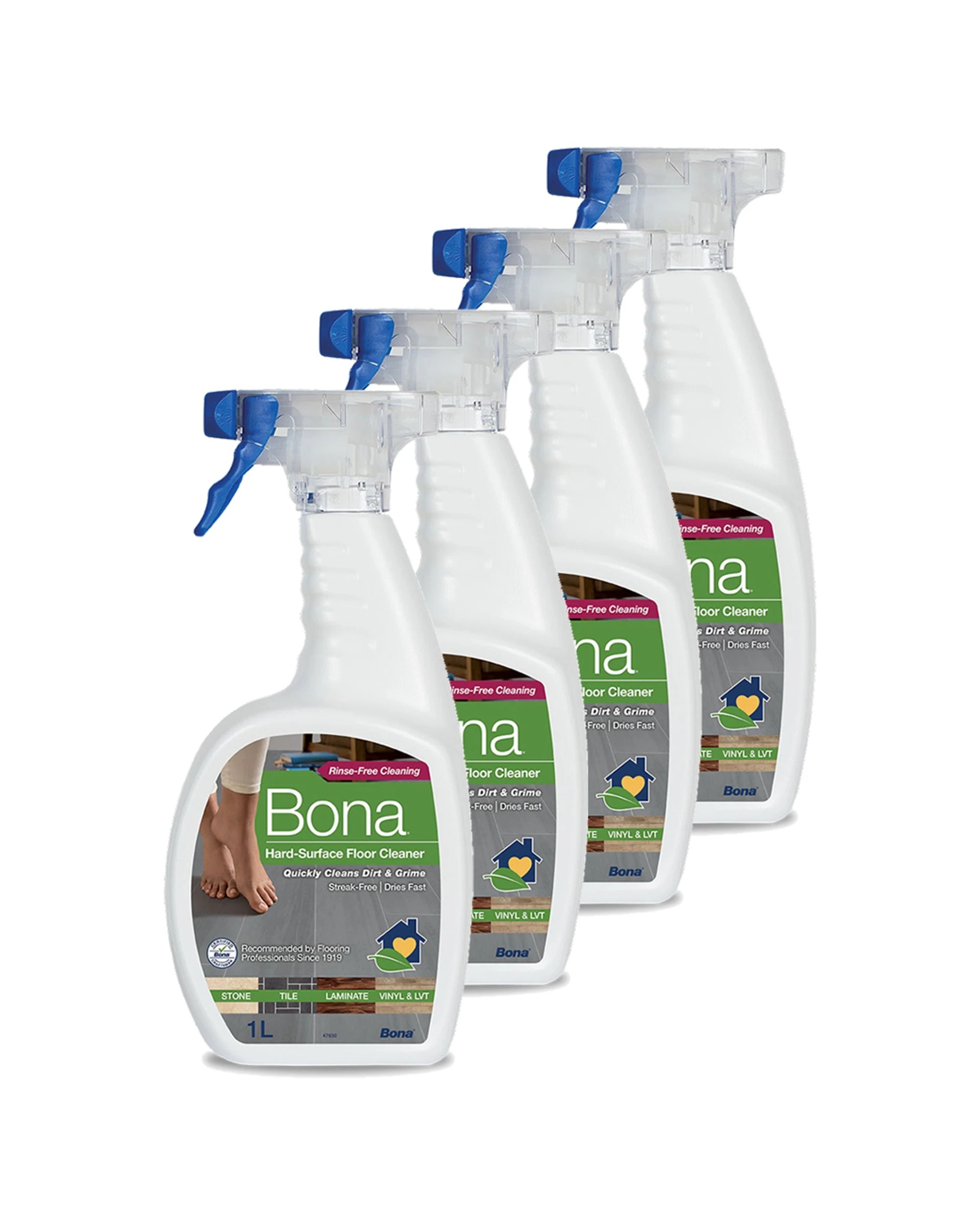 1 Bona Stone Tile Laminate Floor Cleaner 4 x 1L Spray Bottles - Multi, 1 of 1
